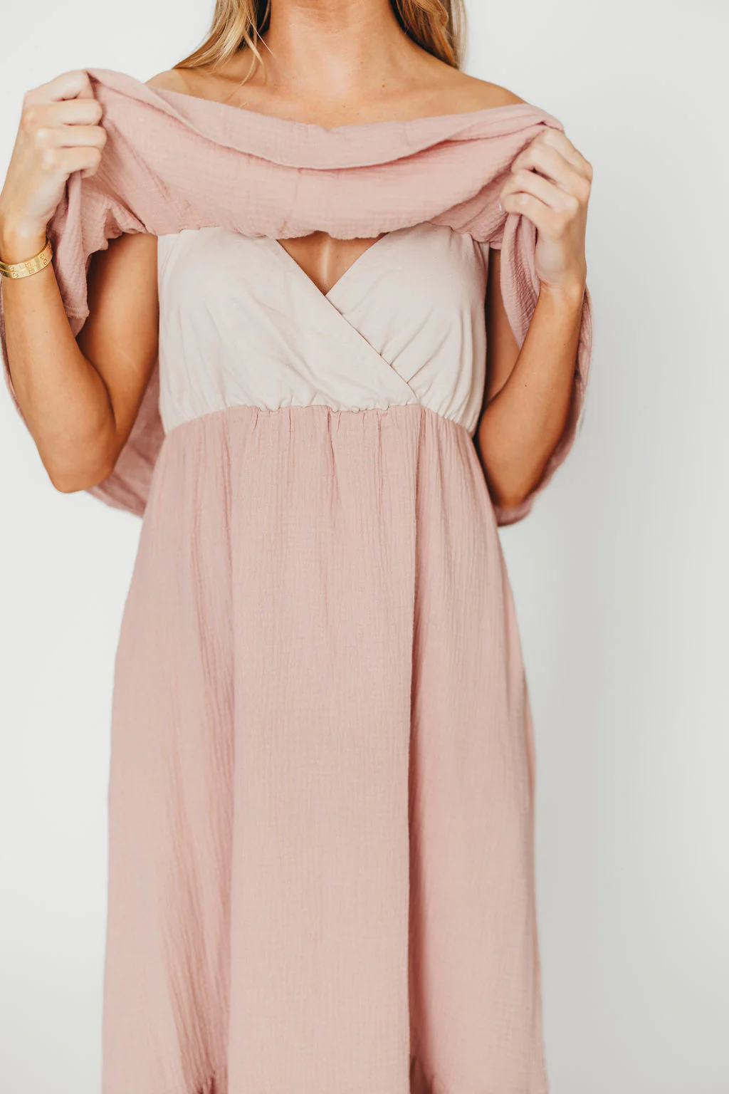 Josie 100% Cotton Maxi Dress in Rose - Bump & Nursing Friendly - Fashionser