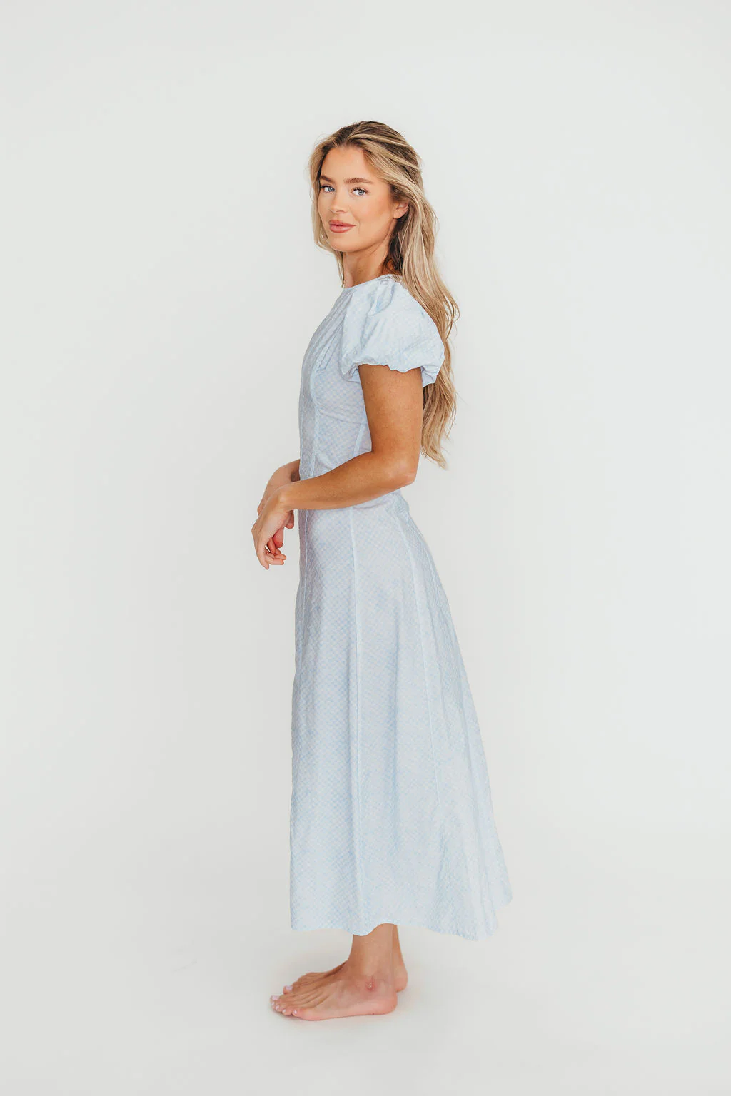 Polly Maxi Dress in Light Blue - Fashionser