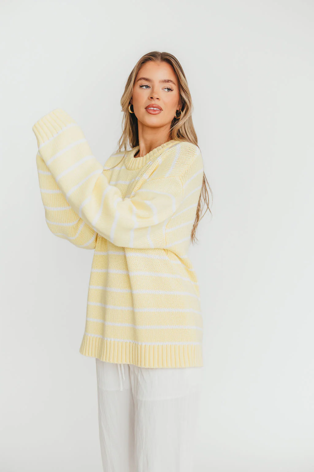 Bayside Sweater in Banana Stripe - Fashionser