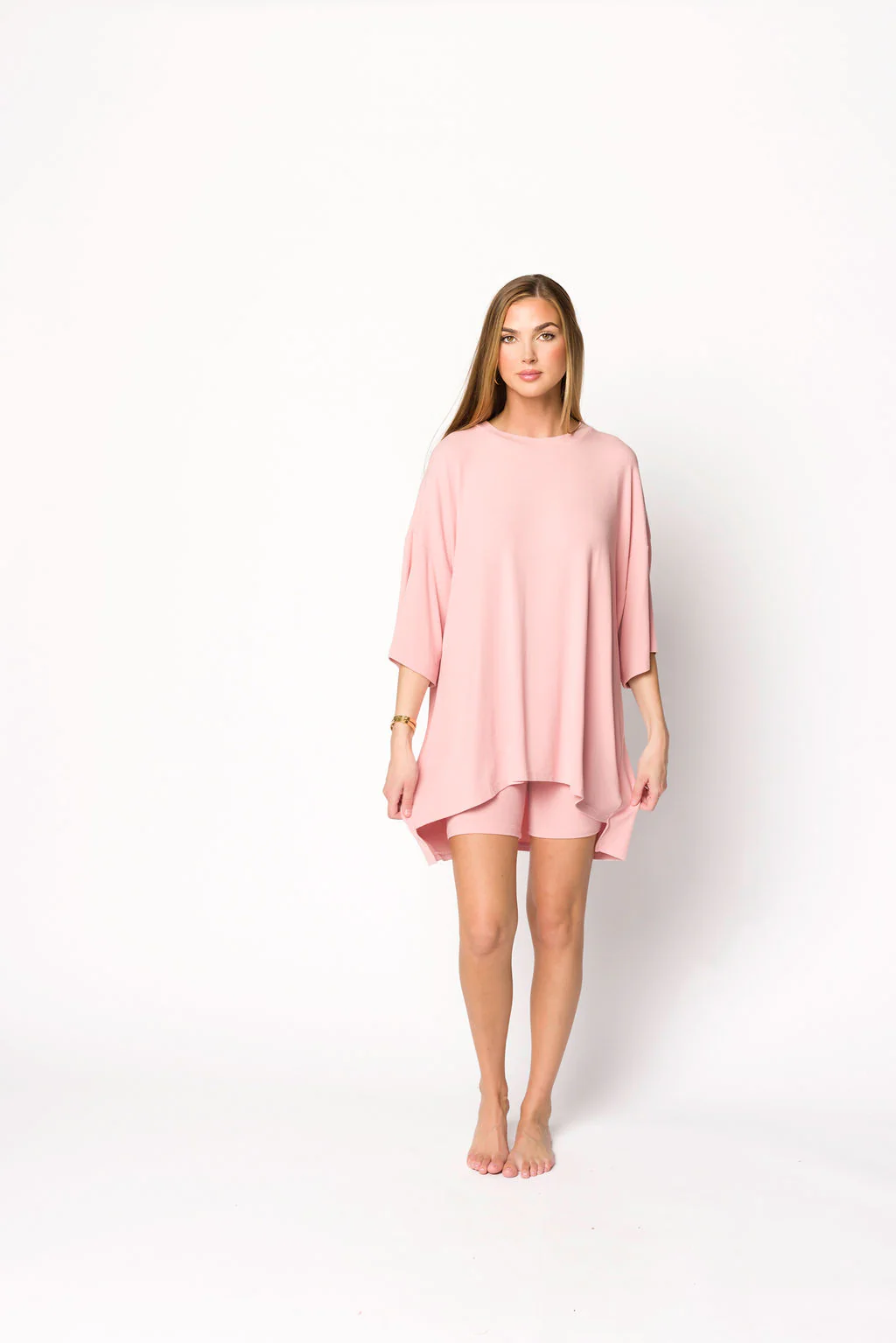All Weekend Long Set - Short Sleeves - in Perfect Pink - Fashionser