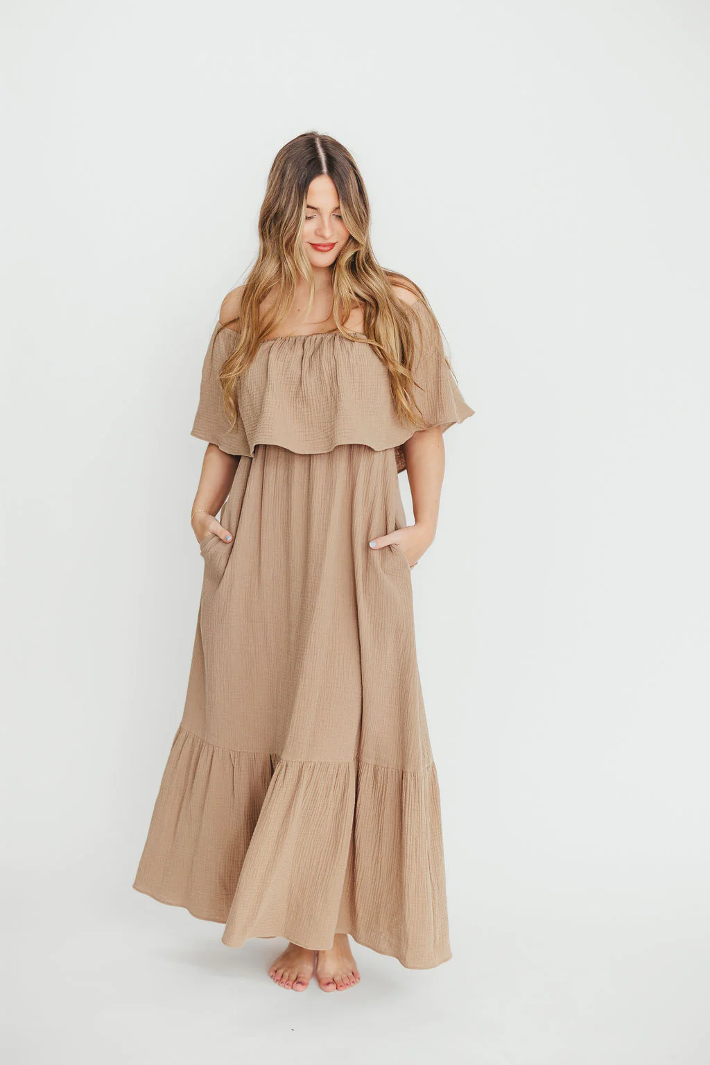 Josie 100% Cotton Maxi Dress in Dry Thyme - Bump & Nursing Friendly - Fashionser