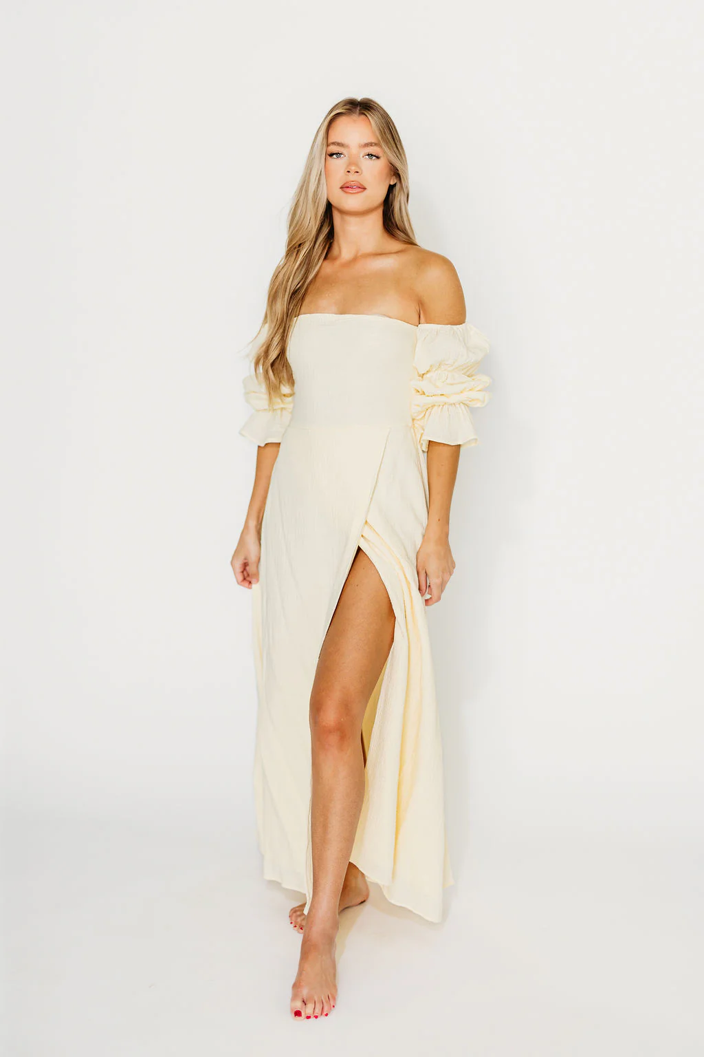 The 100% Cotton Haden Maxi Dress in Cream - Fashionser