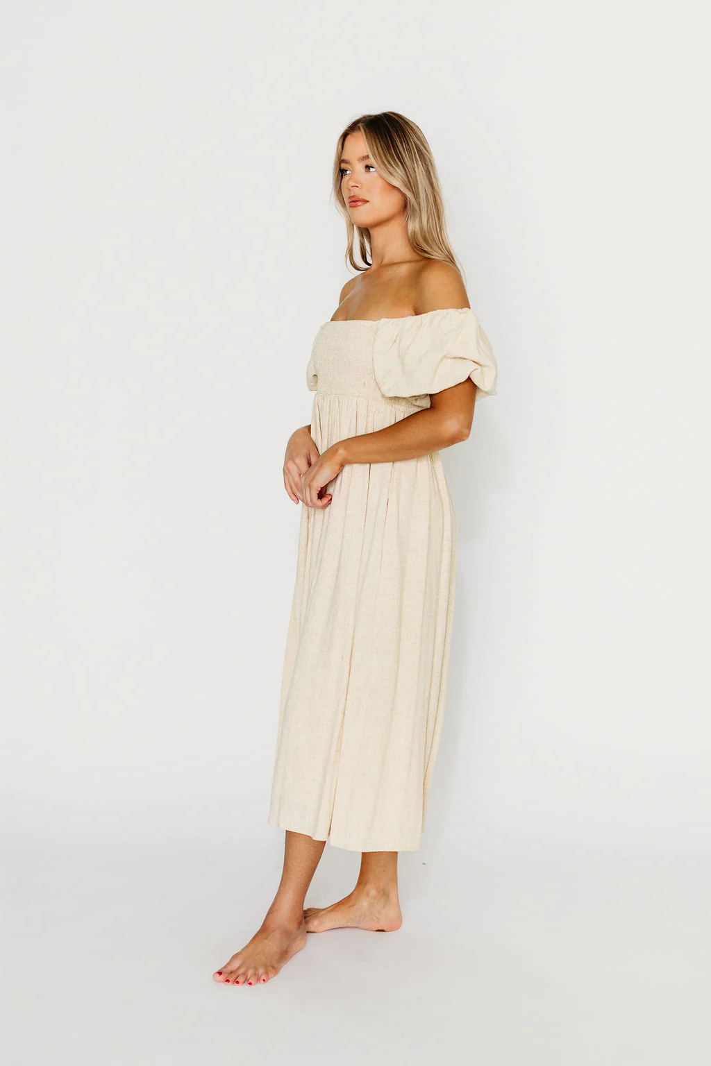 Rosalie Maxi Dress in Linen - Bump-Friendly - Fashionser