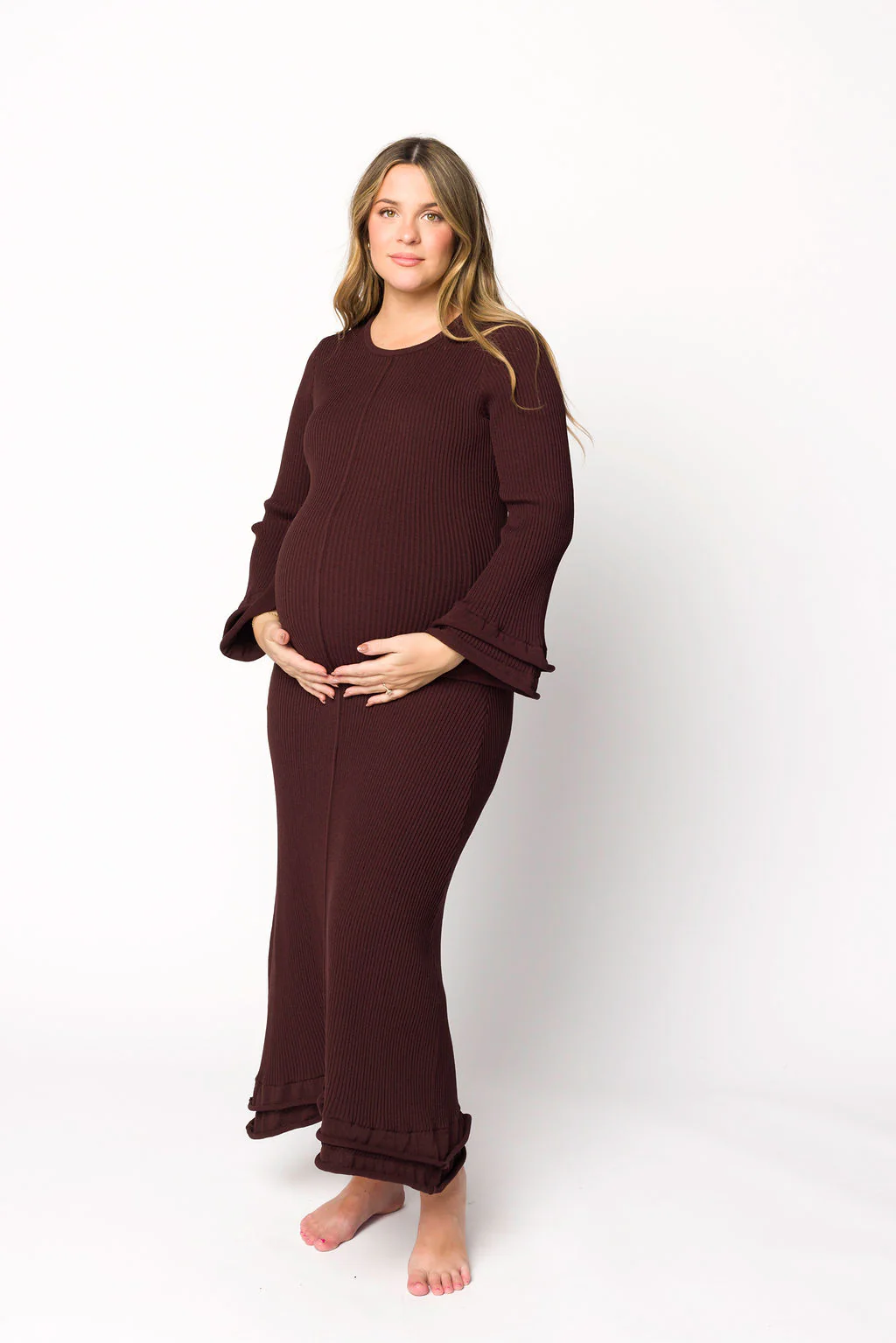 Arlet Dress in Brown - Bump Friendly - Fashionser
