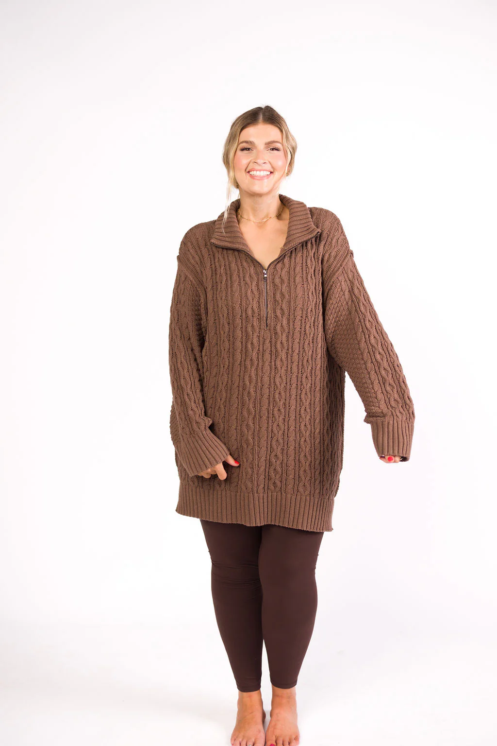 Simone Two Line Yoga Stitch Full Length Leggings in Java - Fashionser