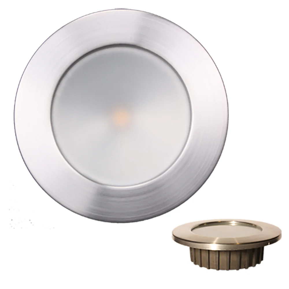 Lunasea ZERO EMI Recessed 3.5 LED Light - Warm White w/Brushed Stainless Steel Bezel - 12VDC [LLB-46WW-0A-BN] - Fashionser