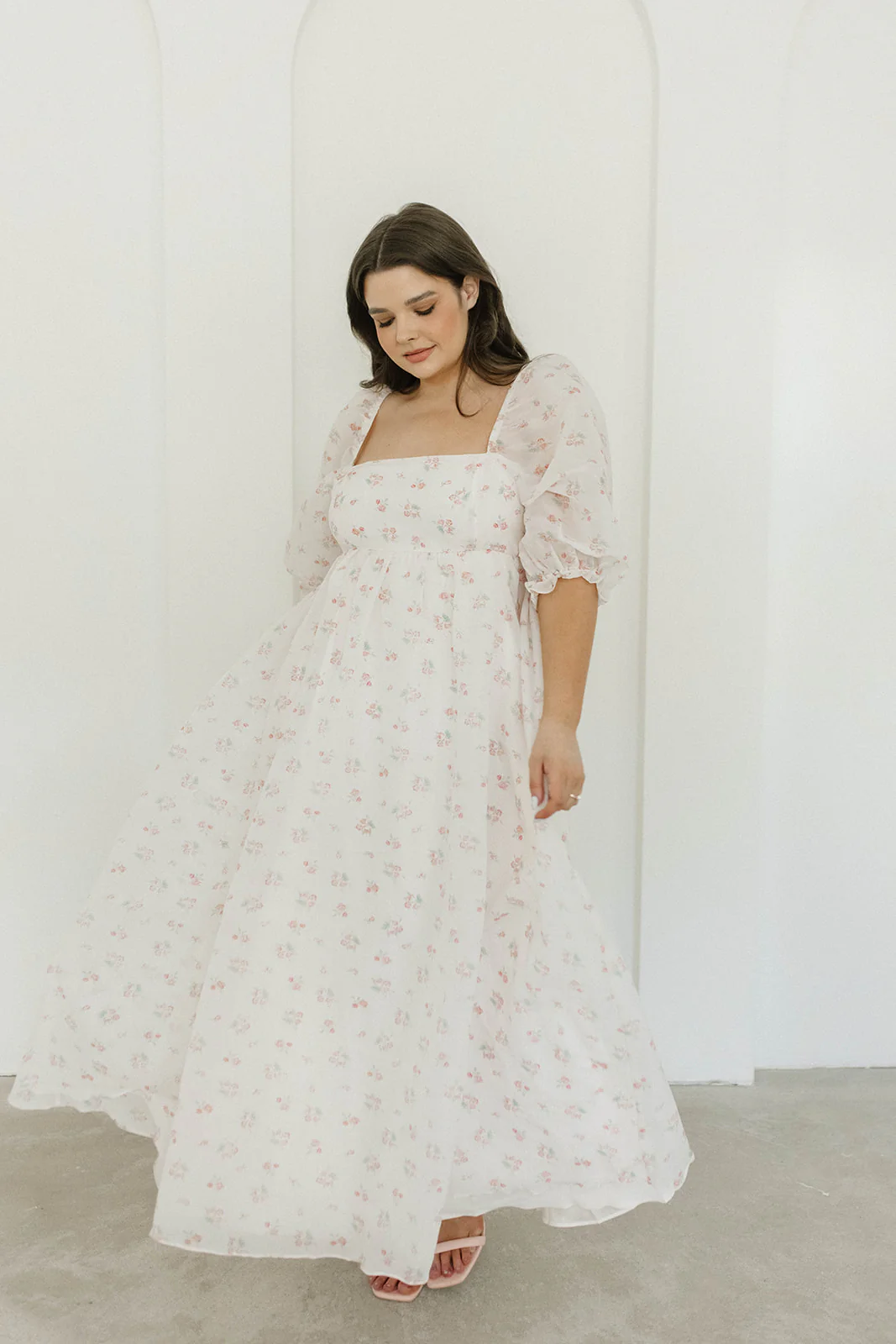 *New* Mona Maxi Dress with Smocking in Blush Floral - Bump Friendly & Inclusive Sizing (S-3XL) - Fashionser