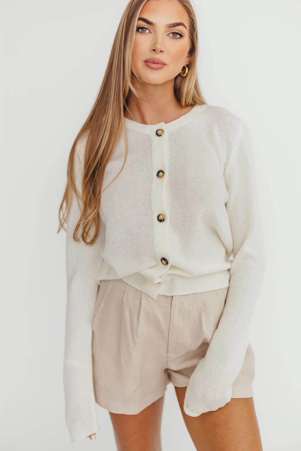 Molly Cardigan in Cream - Fashionser