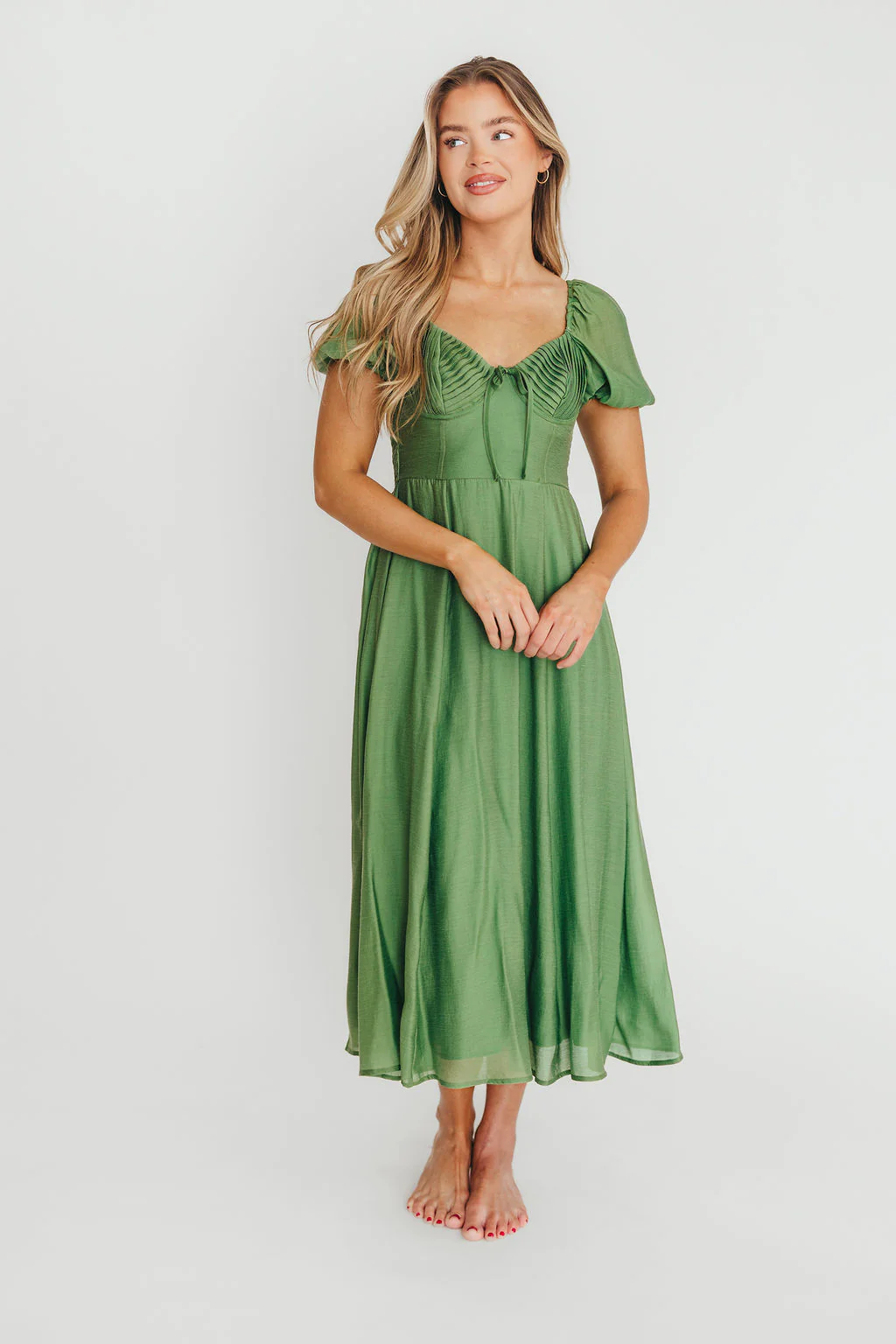 Stevie Bustier Midi Dress in Green - Fashionser