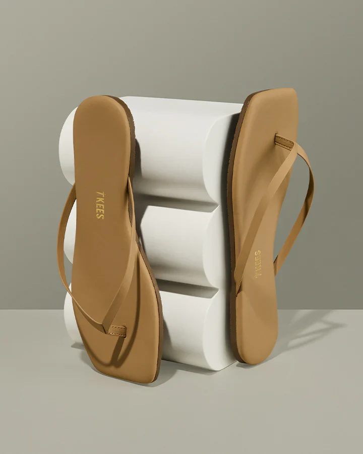 Tkees Square Toe Flip Flop Sandal in Cocobutter - Fashionser