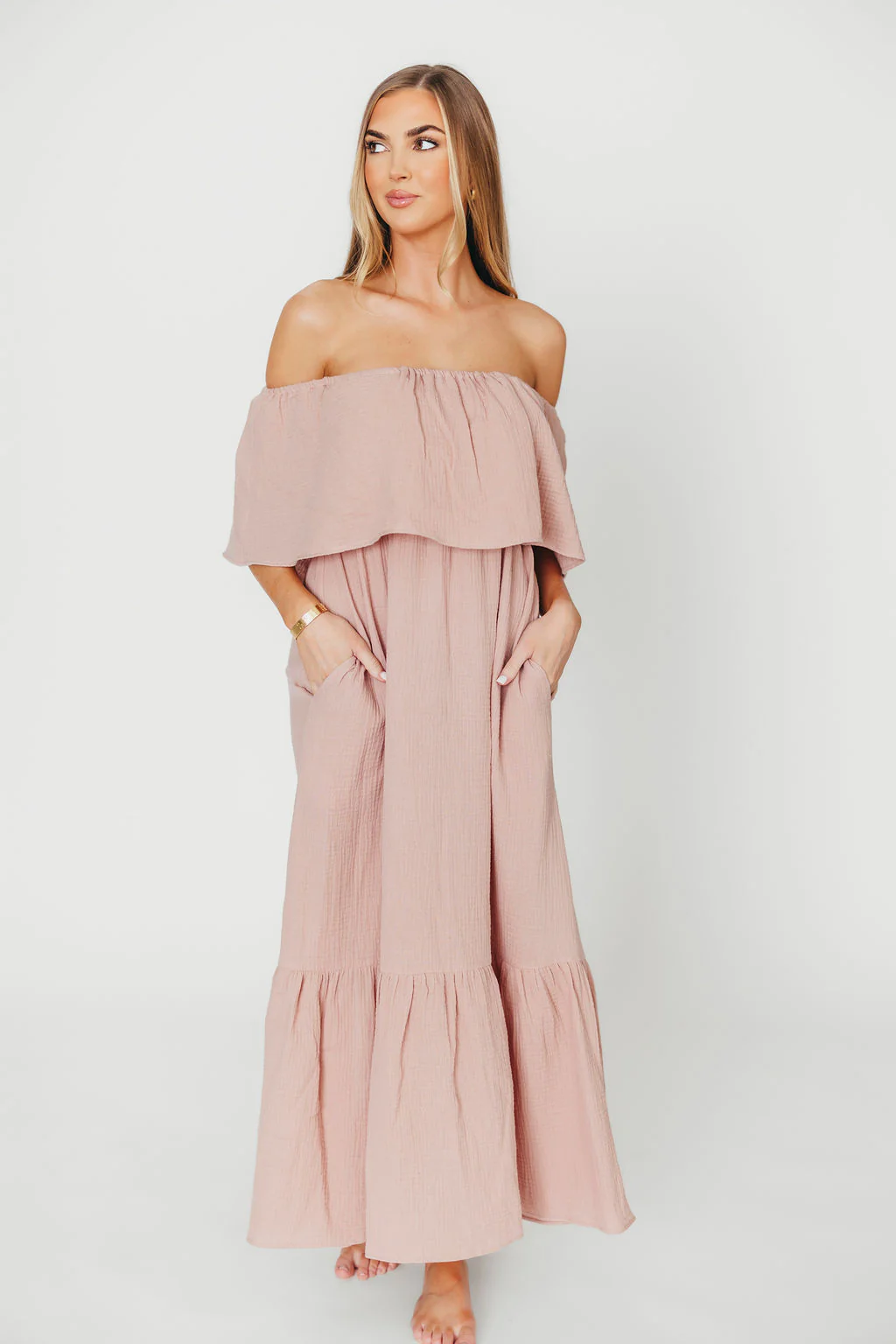 Josie 100% Cotton Maxi Dress in Rose - Bump & Nursing Friendly - Fashionser