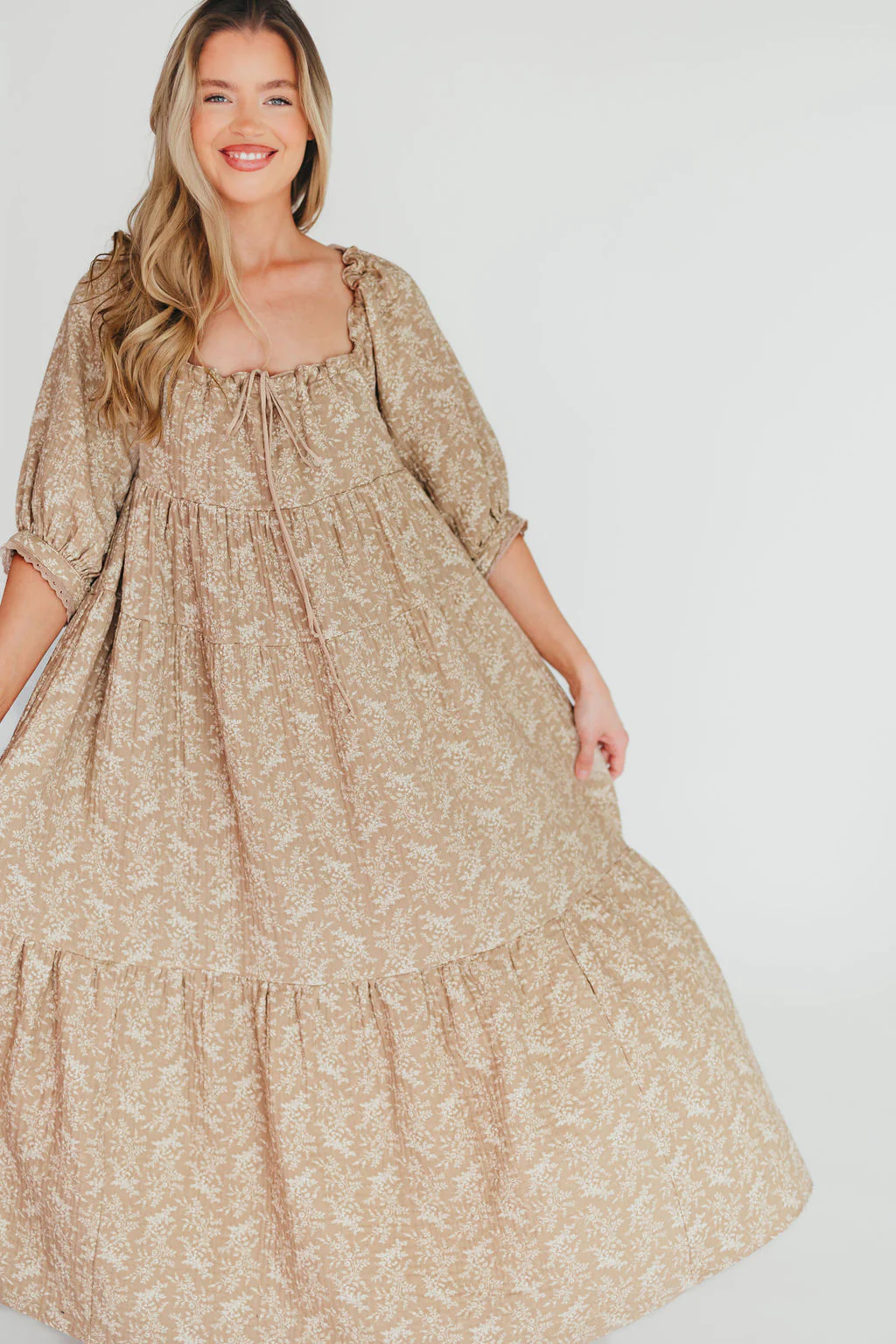 Cara 100% Cotton Maxi Dress in Mocha - Bump Friendly (XS-XL) - Fashionser