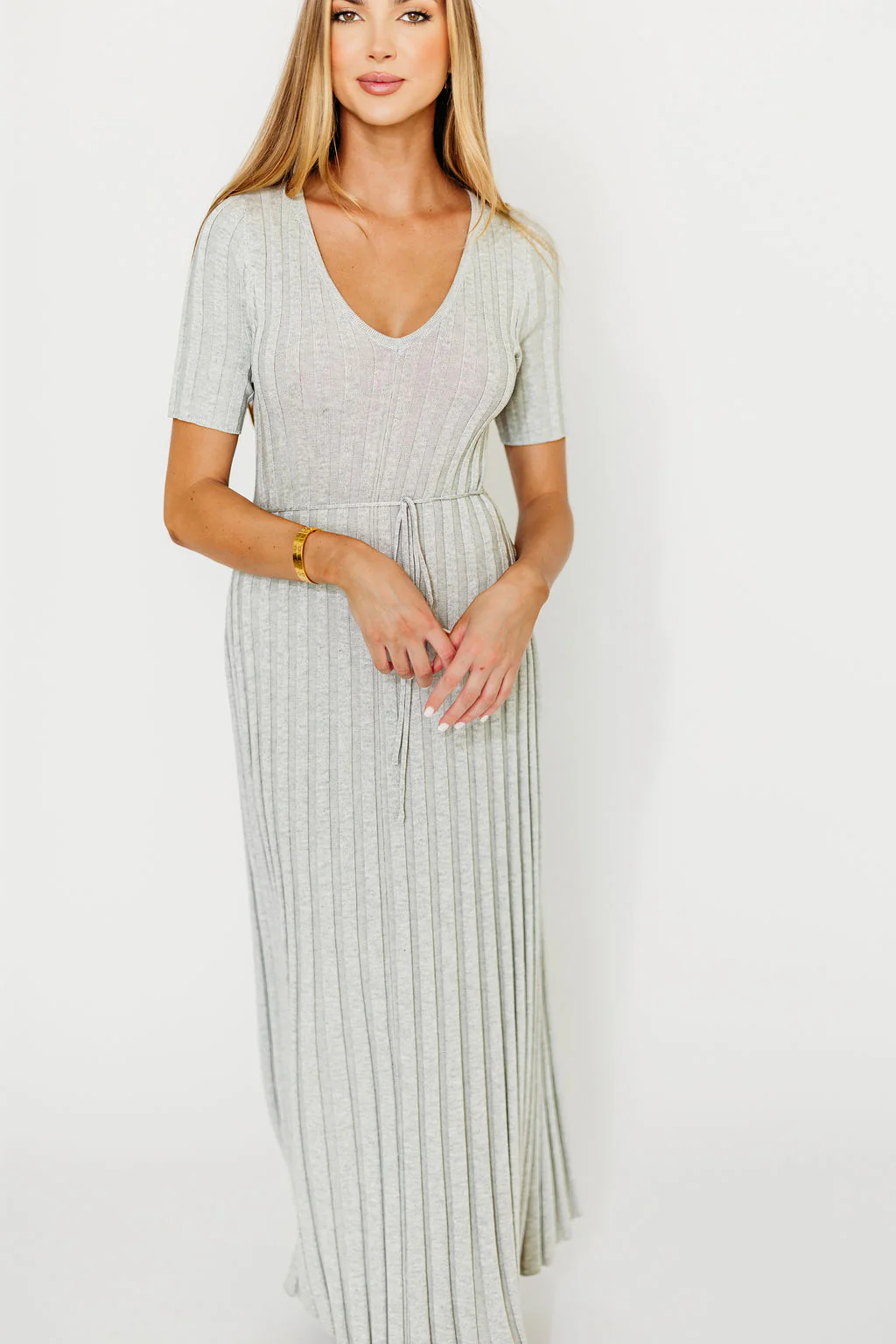 Oakley Ribbed Maxi Dress in Heather Grey - Bump Friendly - PRE-ORDER - Fashionser