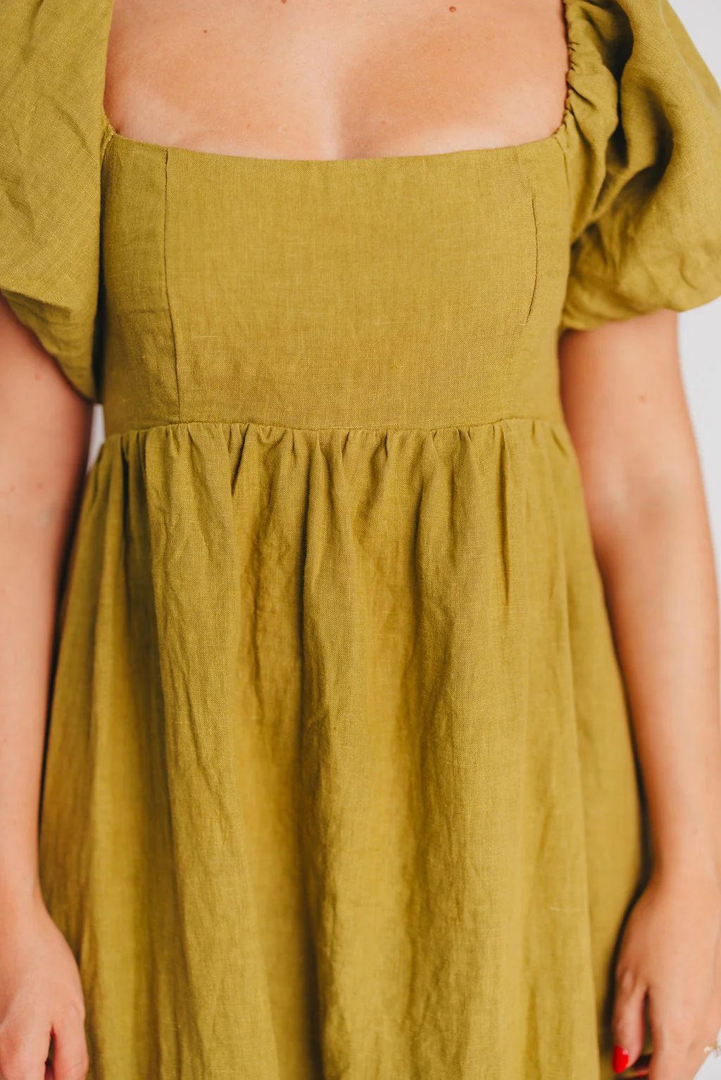 Candace Maxi Dress in Olive - 100% Linen - Bump Friendly - Fashionser