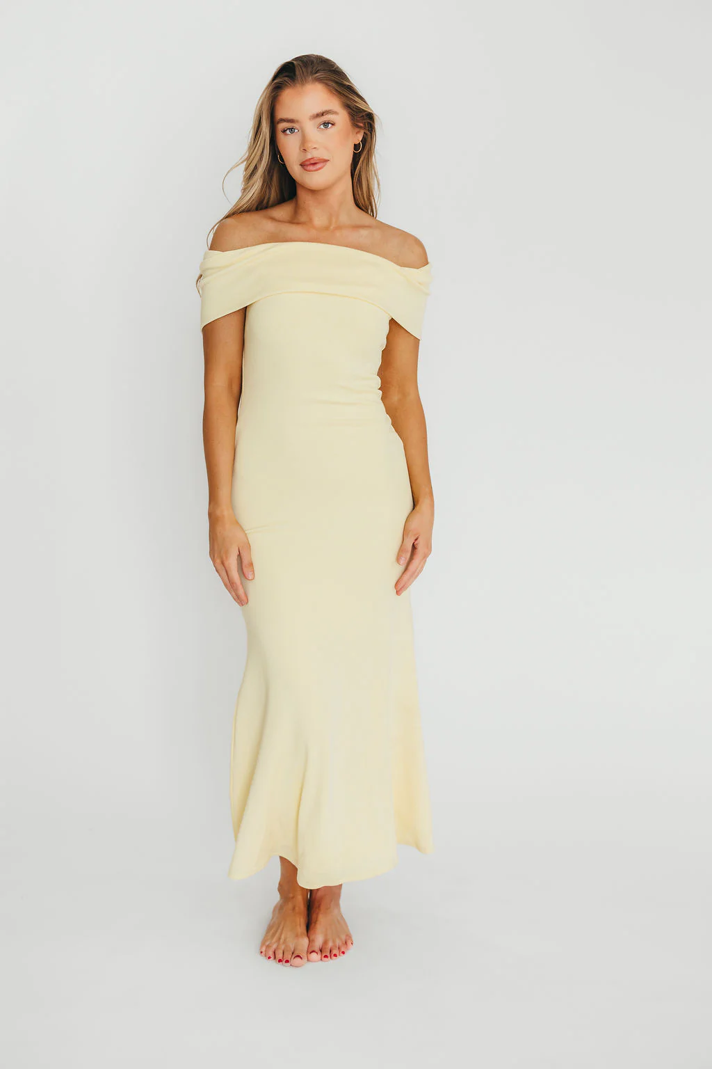 Monroe Maxi Dress in Butter Yellow - Bump Friendly - Fashionser