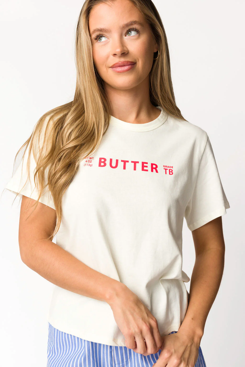 Butter Graphic T-Shirt in Cream - Fashionser