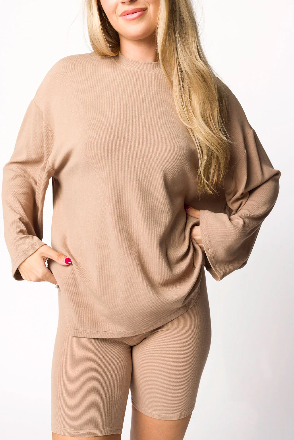 All Weekend Long Set - Long Sleeves - in Biscotti - Fashionser