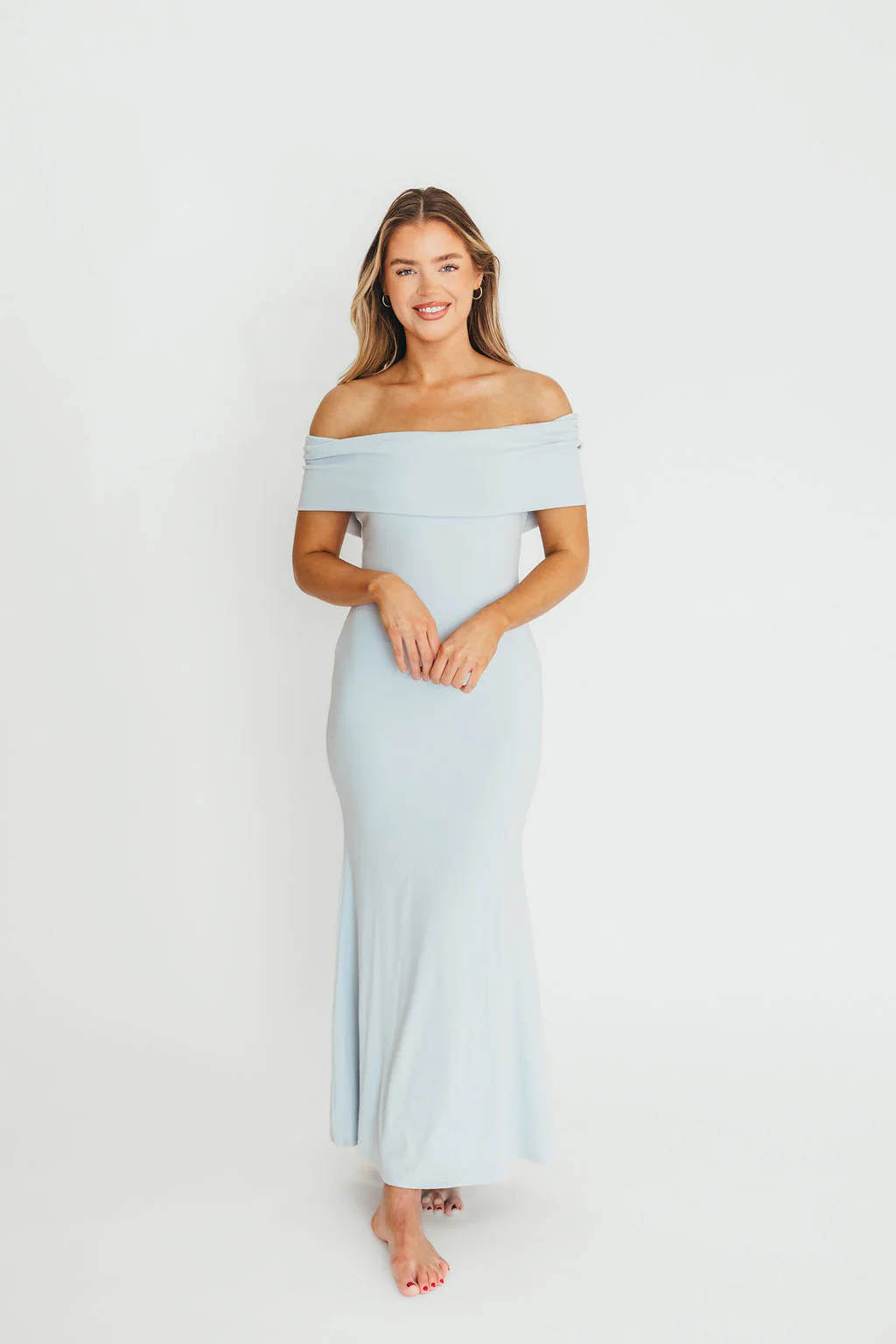 Monroe Maxi Dress in Blue - Bump Friendly - Fashionser
