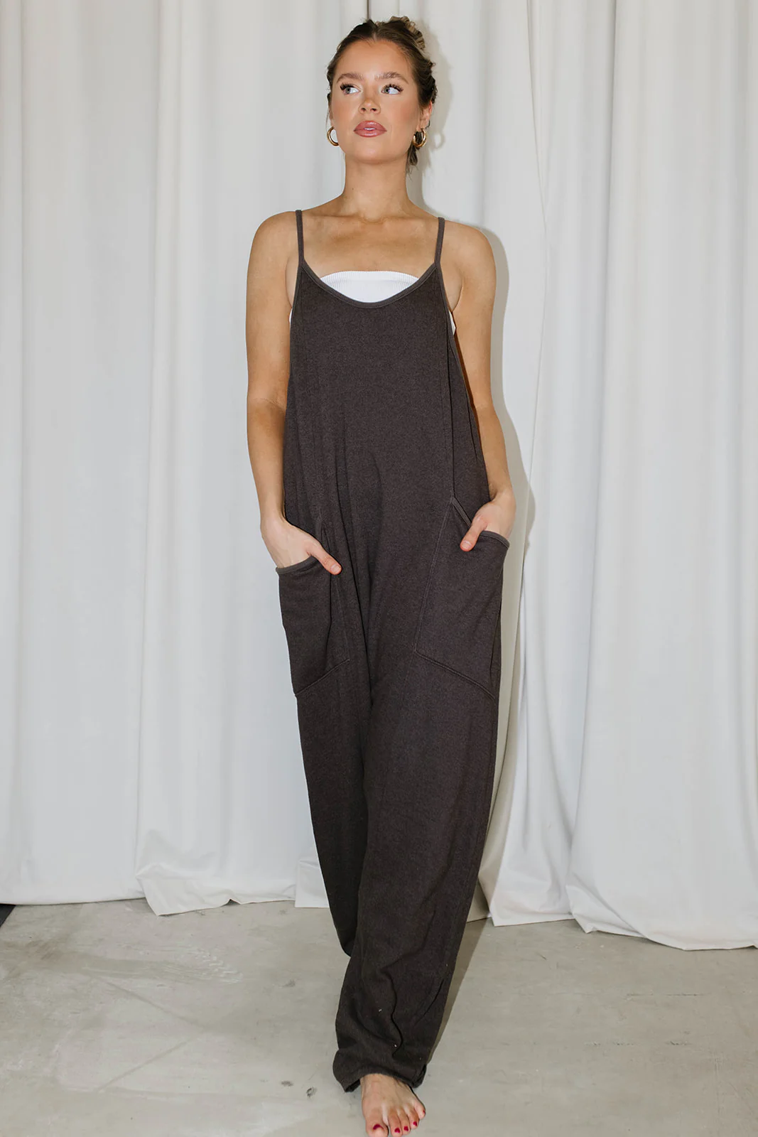 Raelynn Jumpsuit in Washed Black - Fashionser