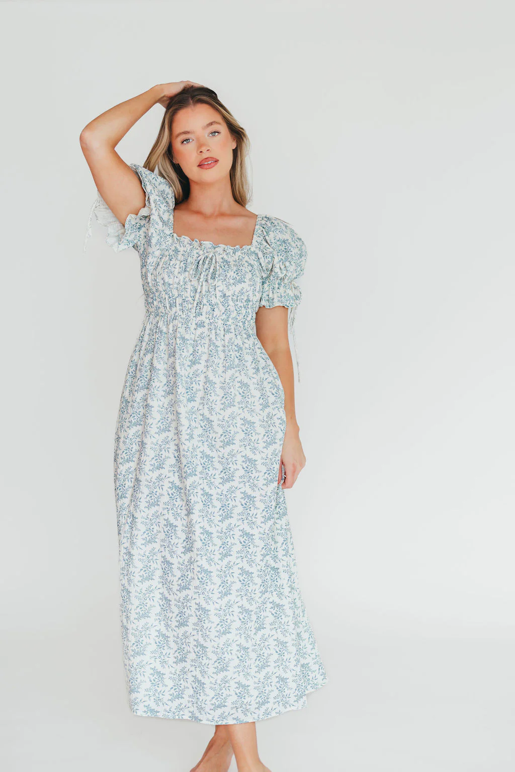 100% Cotton Savanna Steppe Dress in Blue - Bump Friendly & Inclusive Sizing (Restocking in May) - Fashionser