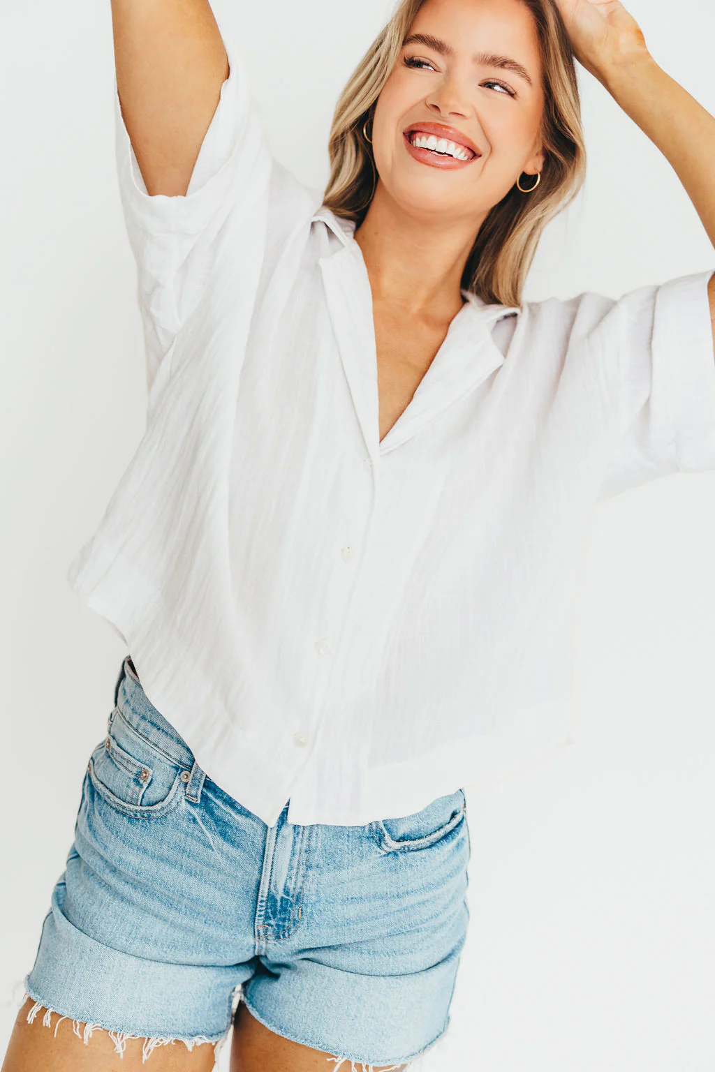 Sarah Top in White - Fashionser