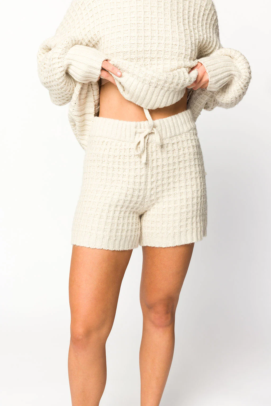 Lovender Sweater Shorts in Natural - Fashionser