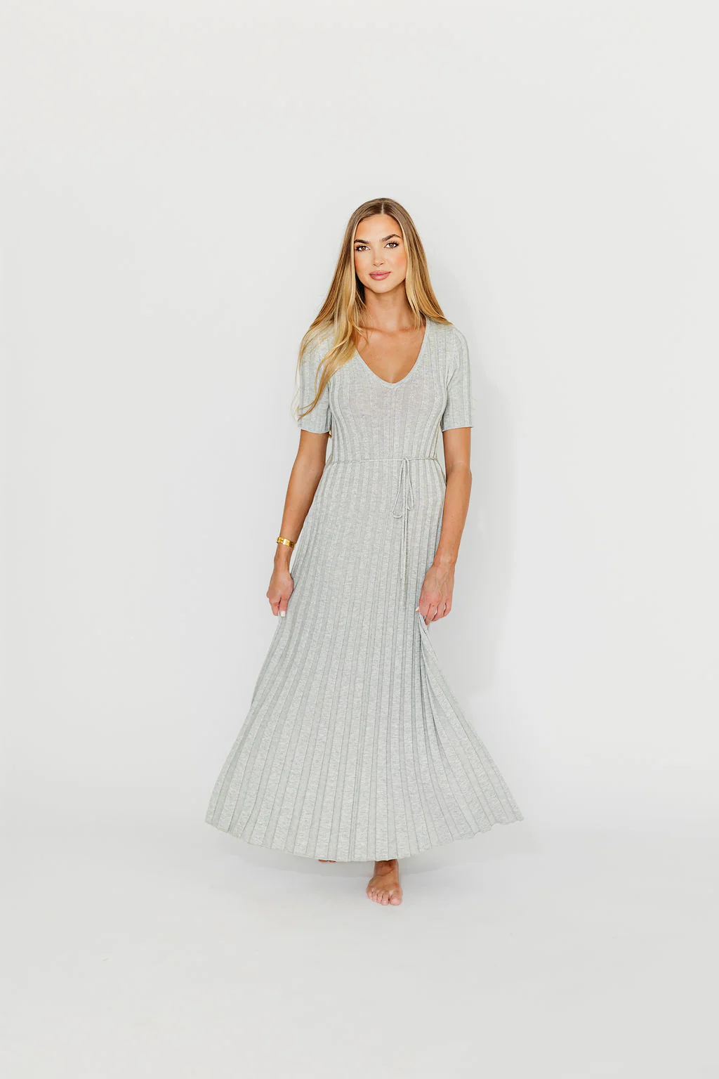 Oakley Ribbed Maxi Dress in Heather Grey - Bump Friendly - PRE-ORDER - Fashionser