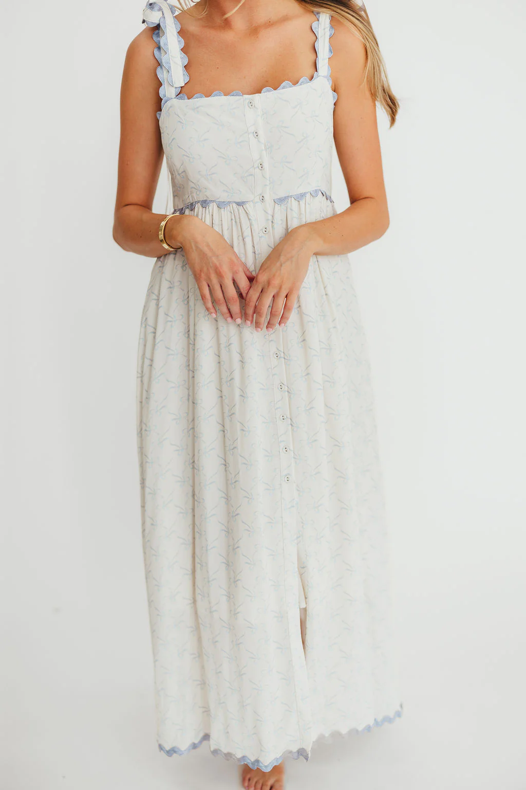 Amber Maxi Dress in Baby Blue - Nursing Friendly - Fashionser