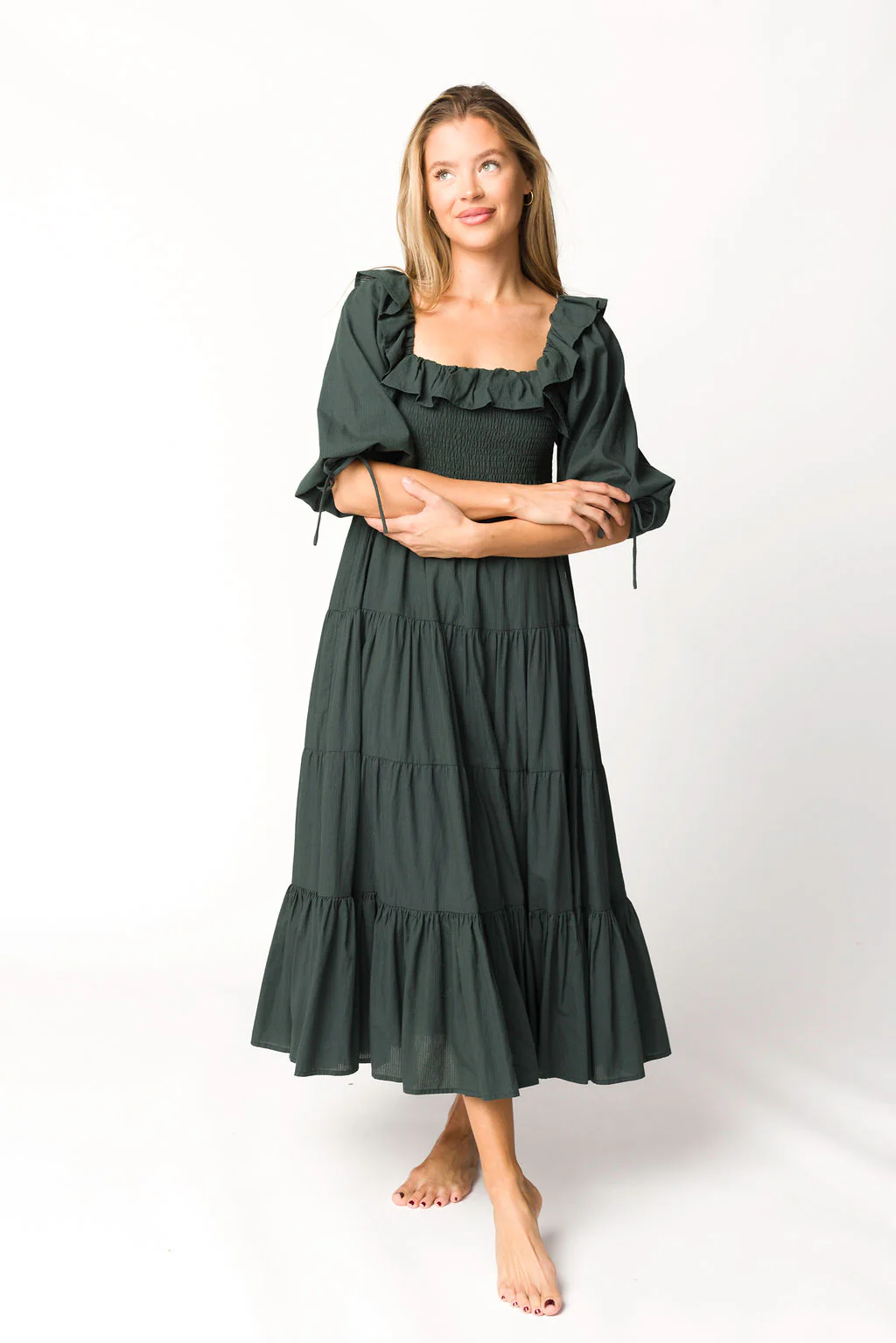 Willow Maxi Dress in Emerald Green - Bump Friendly - Fashionser