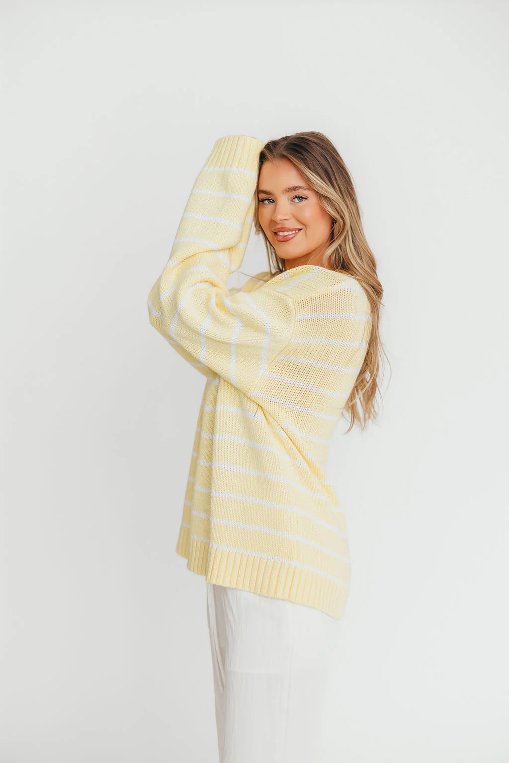 Bayside Sweater in Banana Stripe - Fashionser
