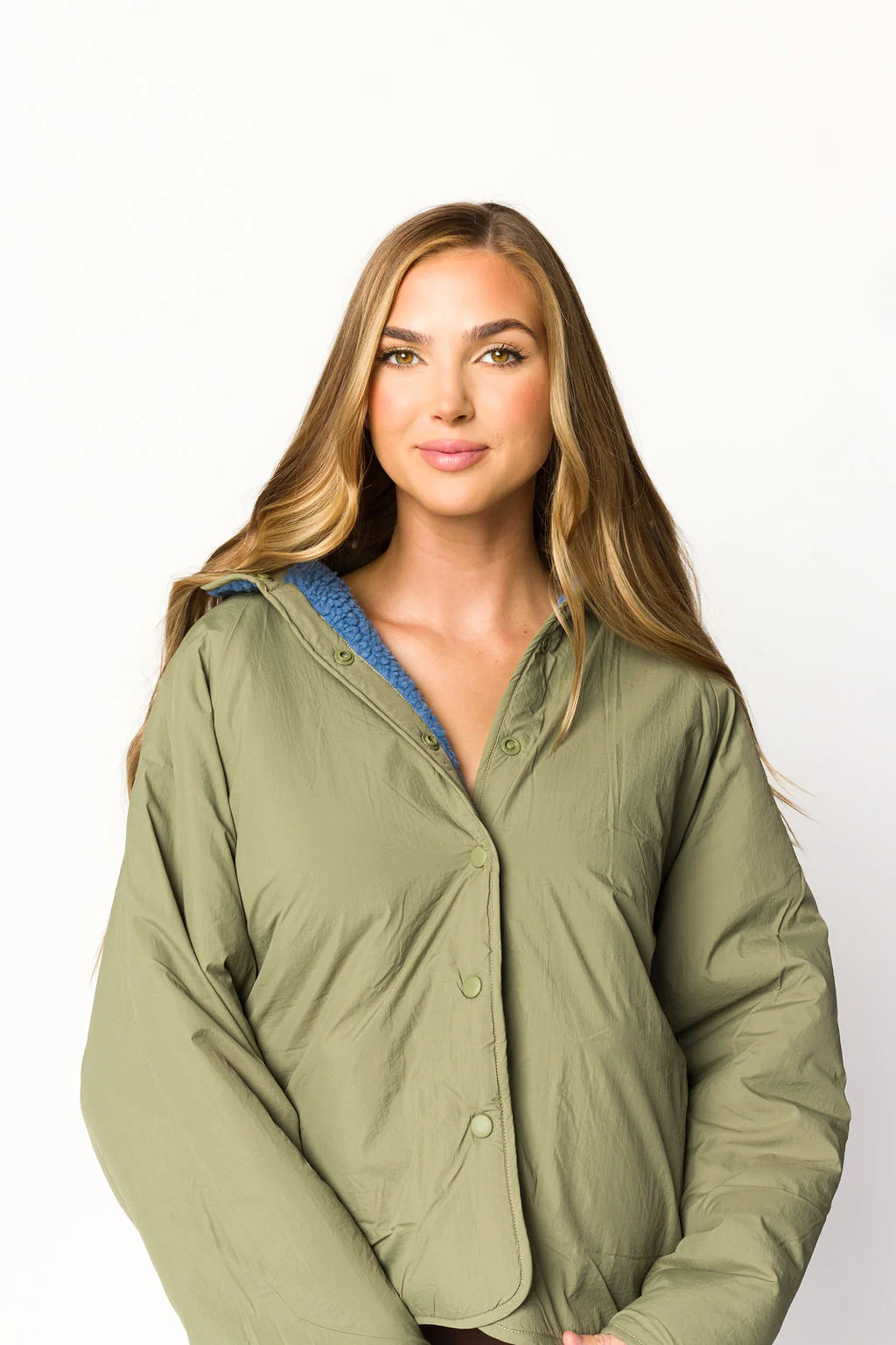 Skylar Reversible Jacket in Sea Blue - Fashionser