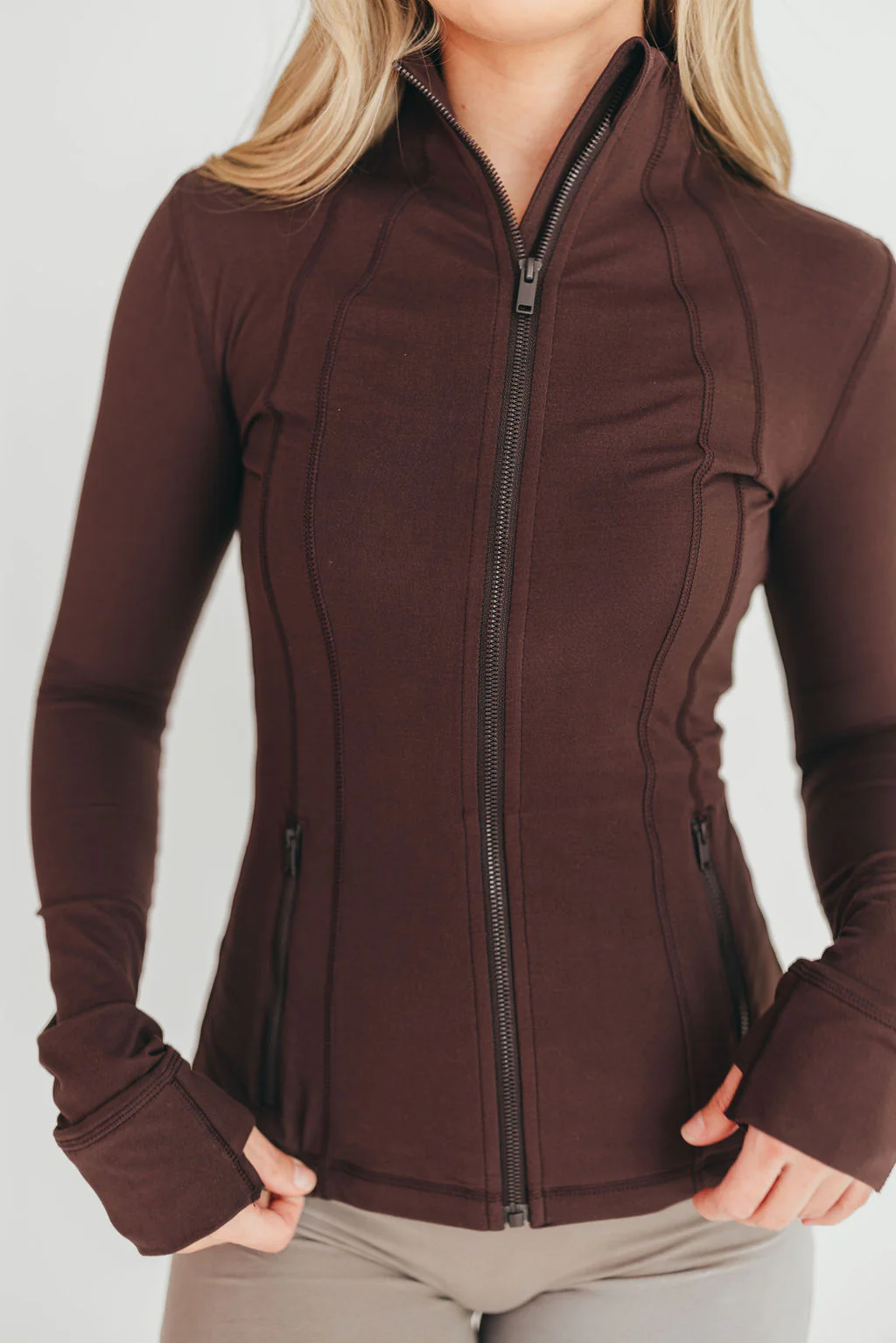 Trista Butter-Soft Athletic Jacket In French Press - Fashionser