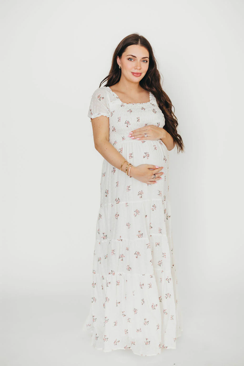 Harper Worth Maxi Dress in Pink Floral - Bump Friendly ($40 off This Week) - Fashionser