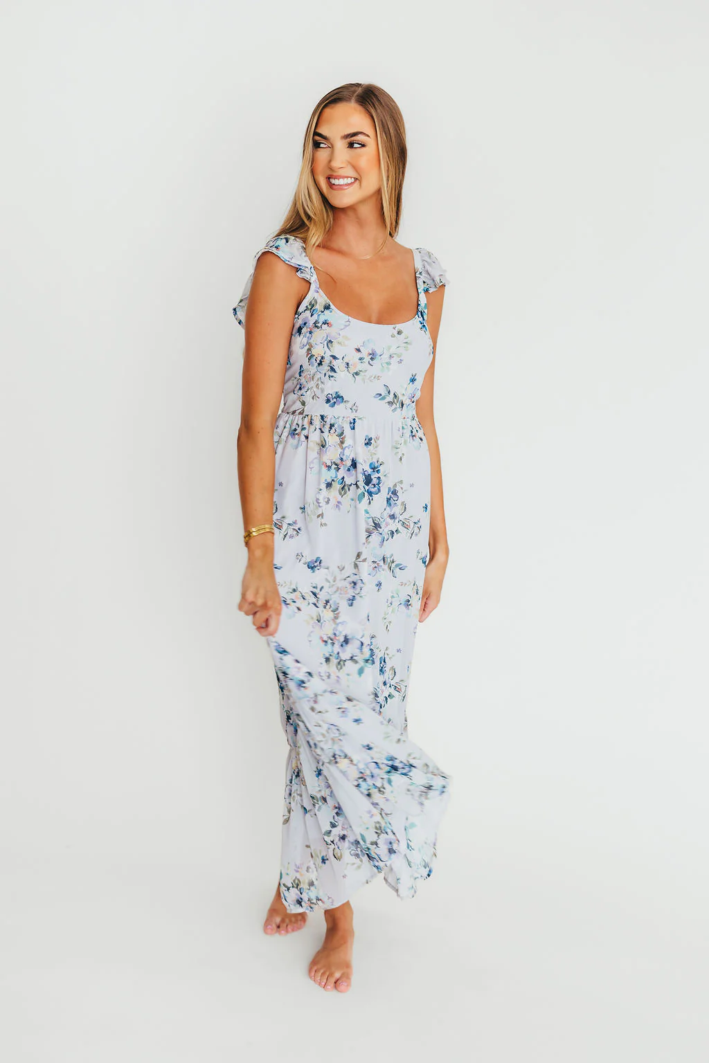 Hazel Open Tie Back Maxi Dress In Purple - Fashionser