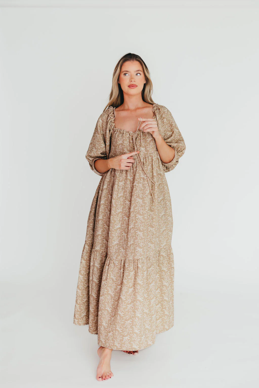 Cara 100% Cotton Maxi Dress in Mocha - Bump Friendly (XS-XL) - Fashionser