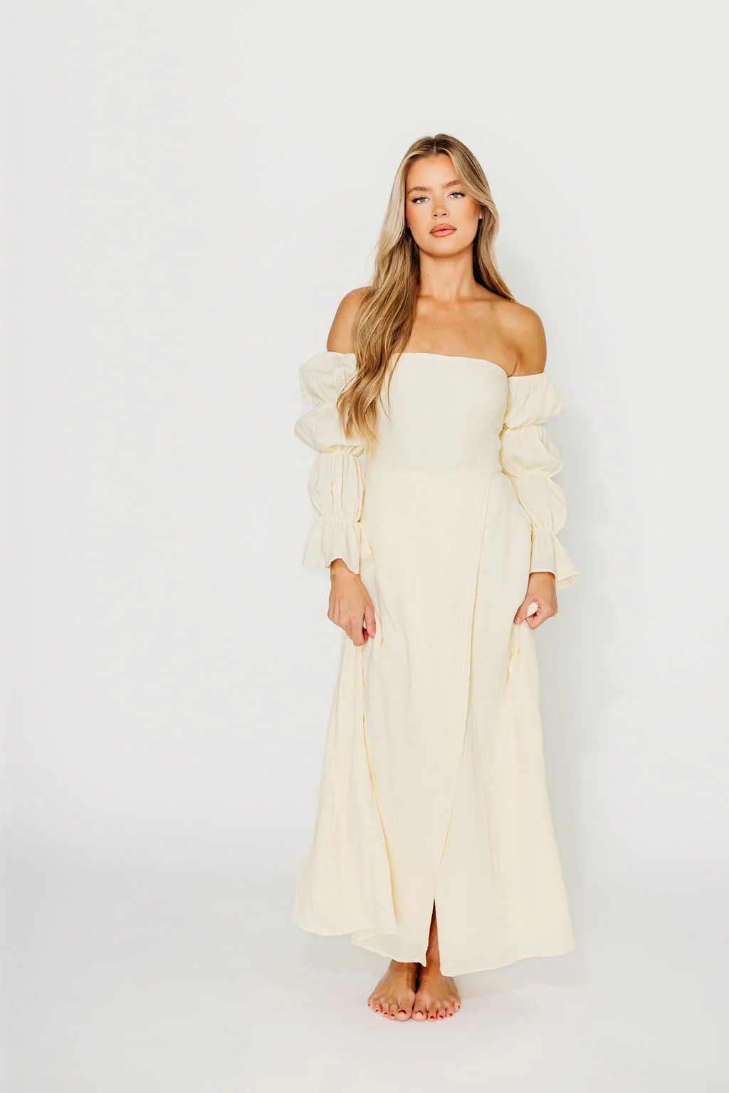 The 100% Cotton Haden Maxi Dress in Cream - Fashionser