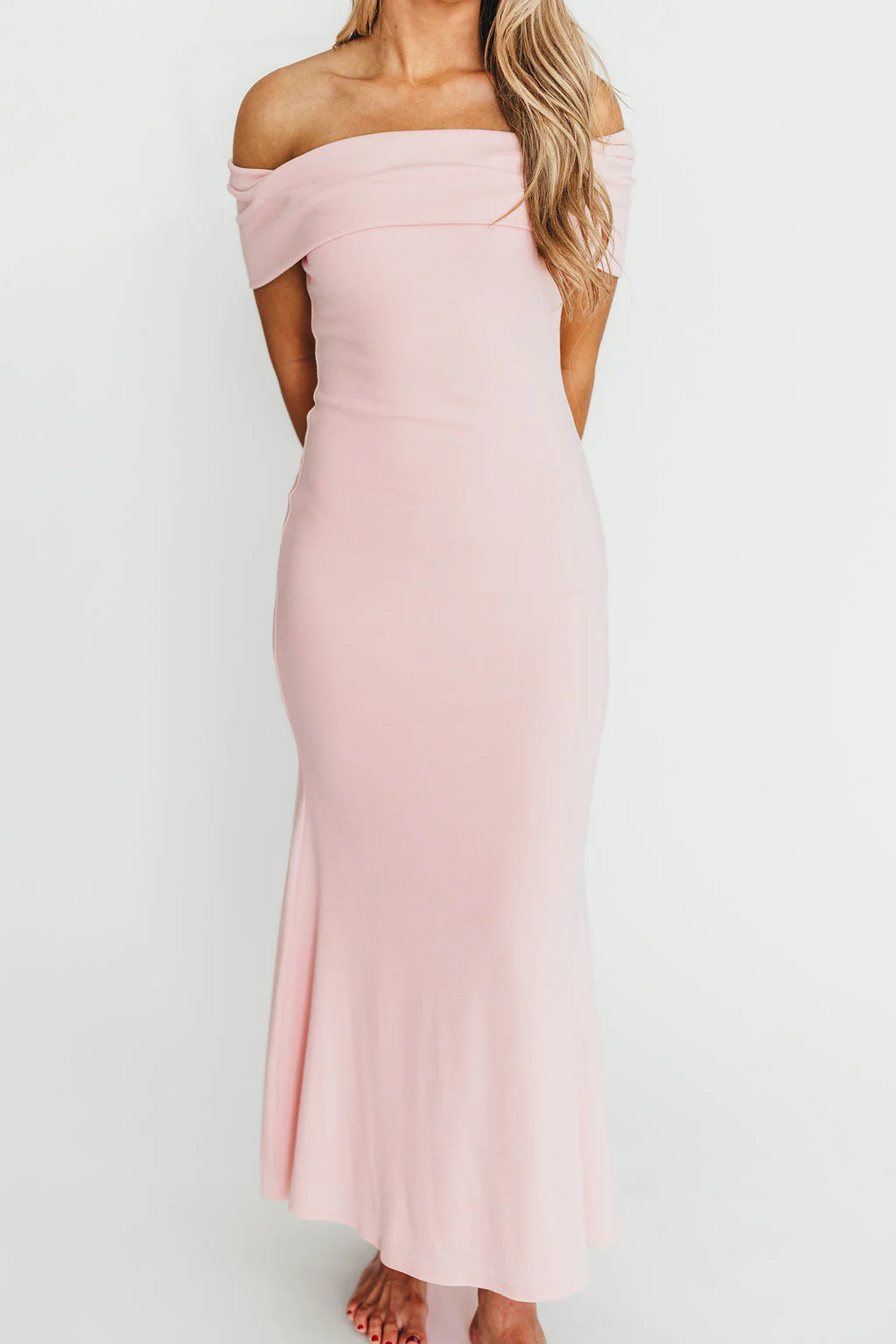 Monroe Maxi Dress in Dusty Pink - Bump Friendly - Fashionser
