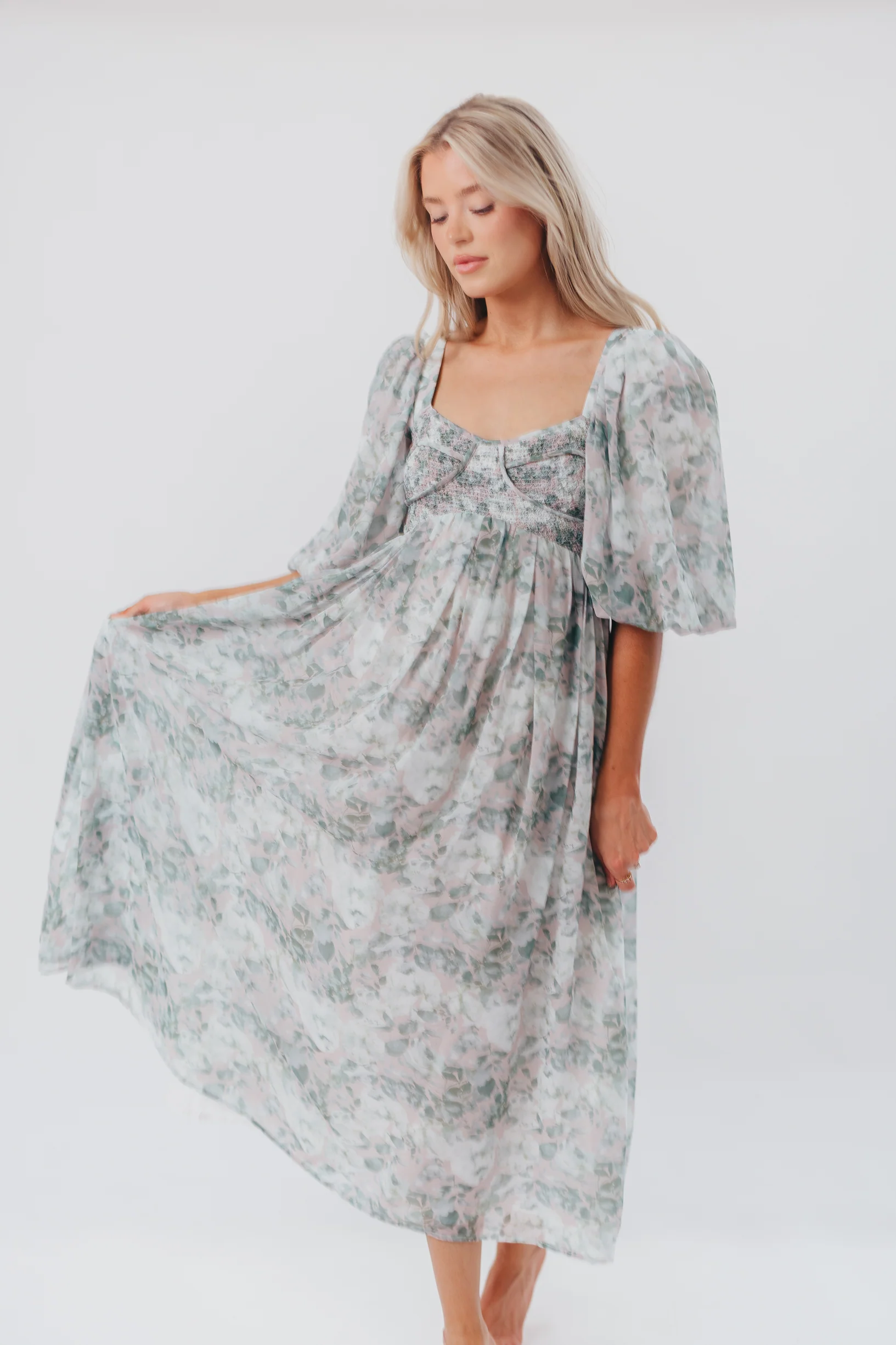 Harlow Maxi Dress in Forest - Bump Friendly (S-XL) - Fashionser