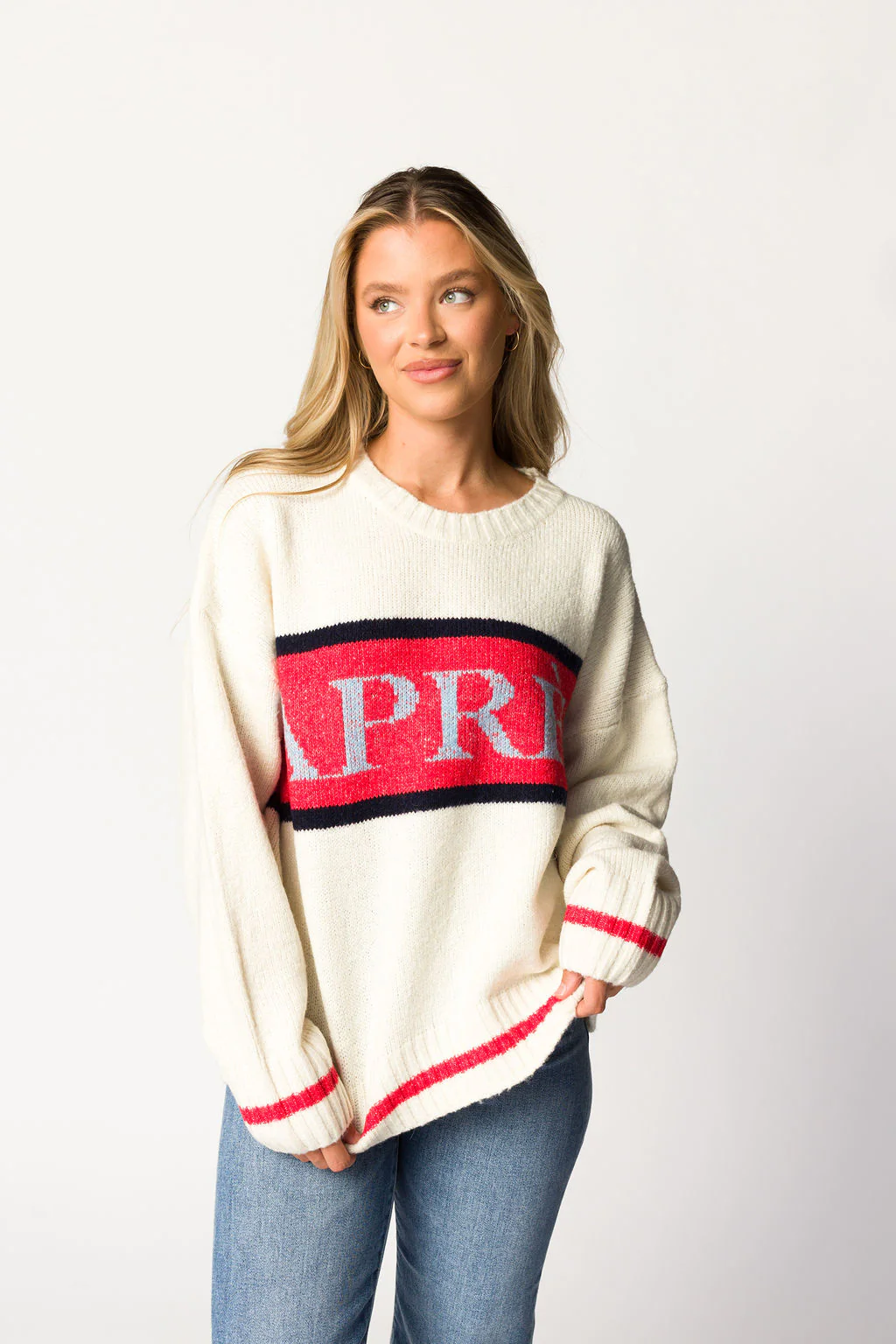 Apres Pullover Sweater Top in Cream - Fashionser