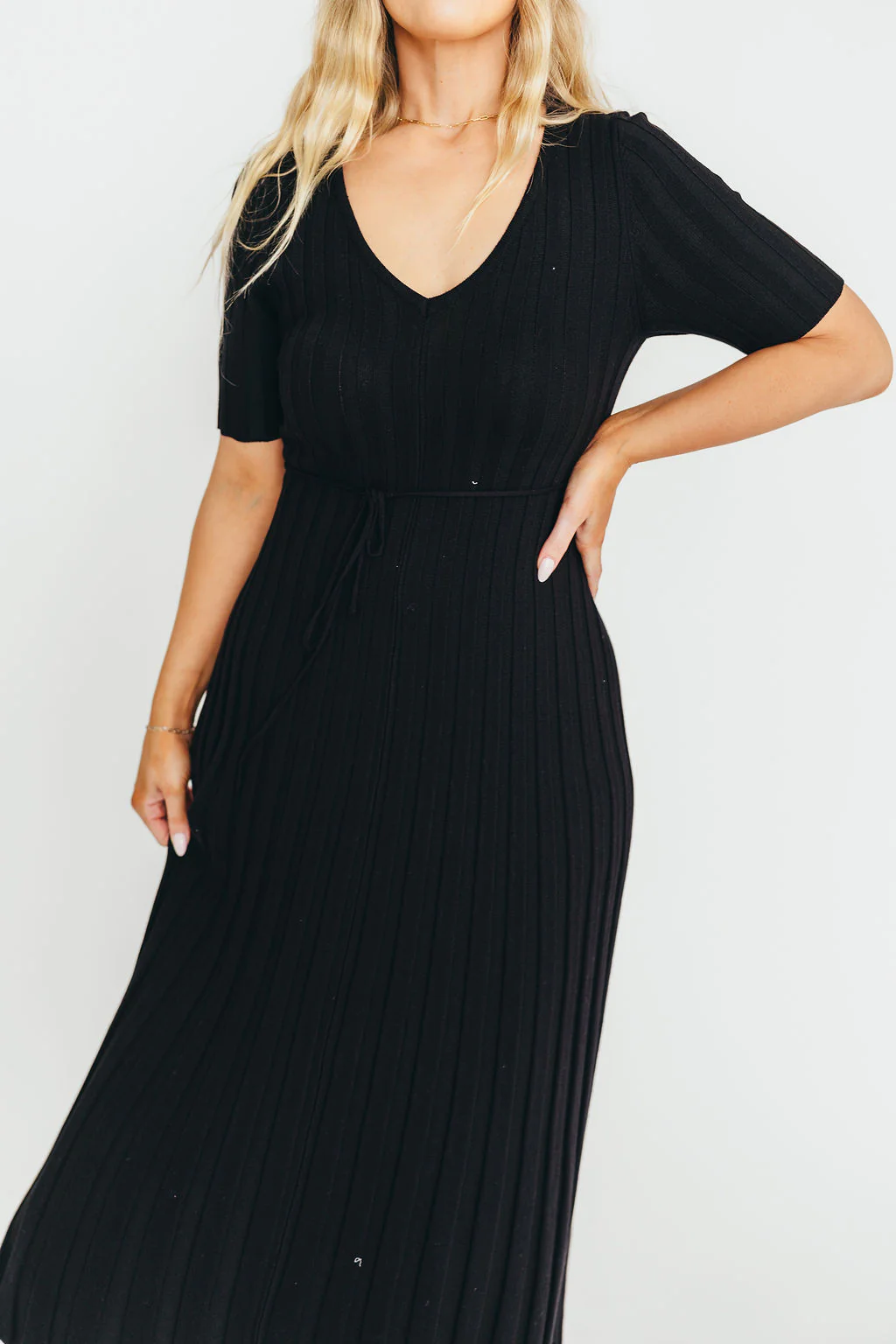 Oakley Ribbed Maxi Dress in Black - Bump Friendly - PRE-ORDER - Fashionser