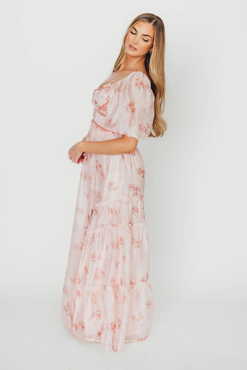 Sarah Maxi Dress in Pink Floral - Fashionser