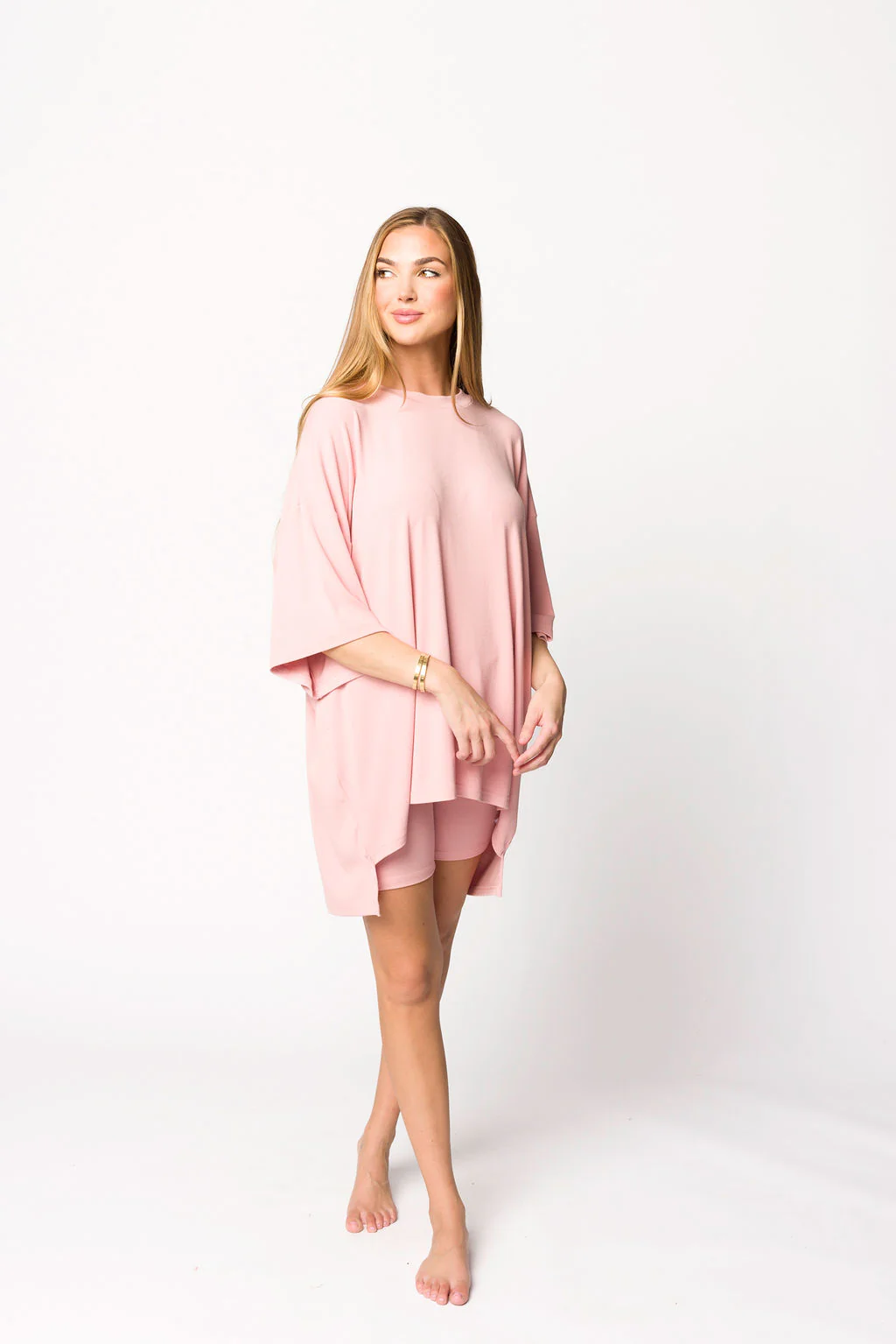 All Weekend Long Set - Short Sleeves - in Perfect Pink - Fashionser