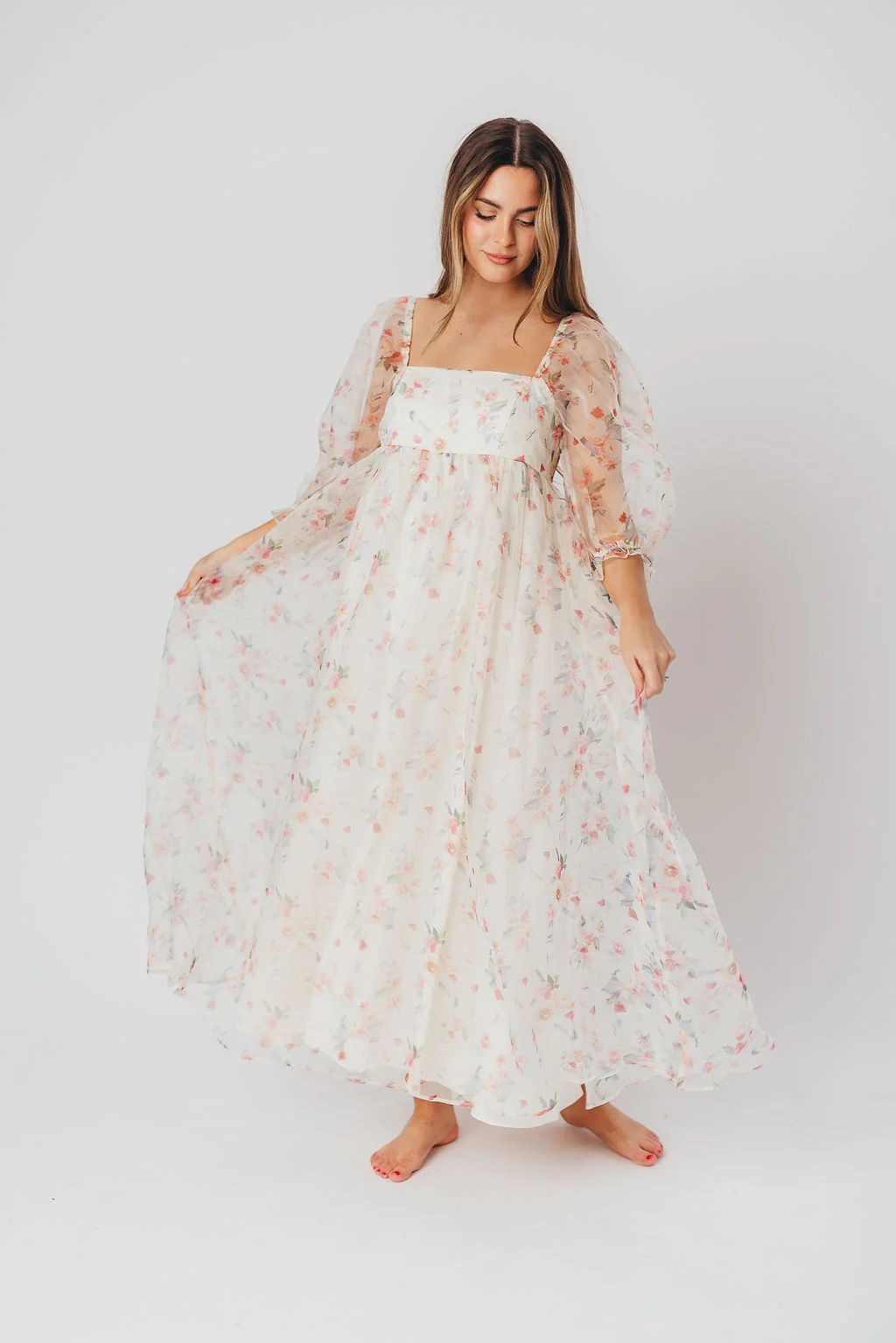 *New* Mona Maxi Dress with Smocking in Rosebud Floral - Bump Friendly & Inclusive Sizing (S-3XL) - Fashionser