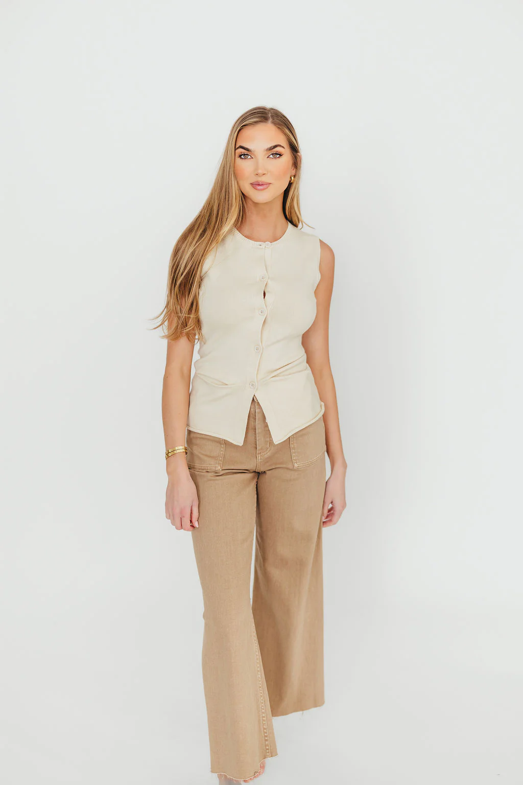 Mila Knit Top in Ecru - Nursing Friendly - Fashionser