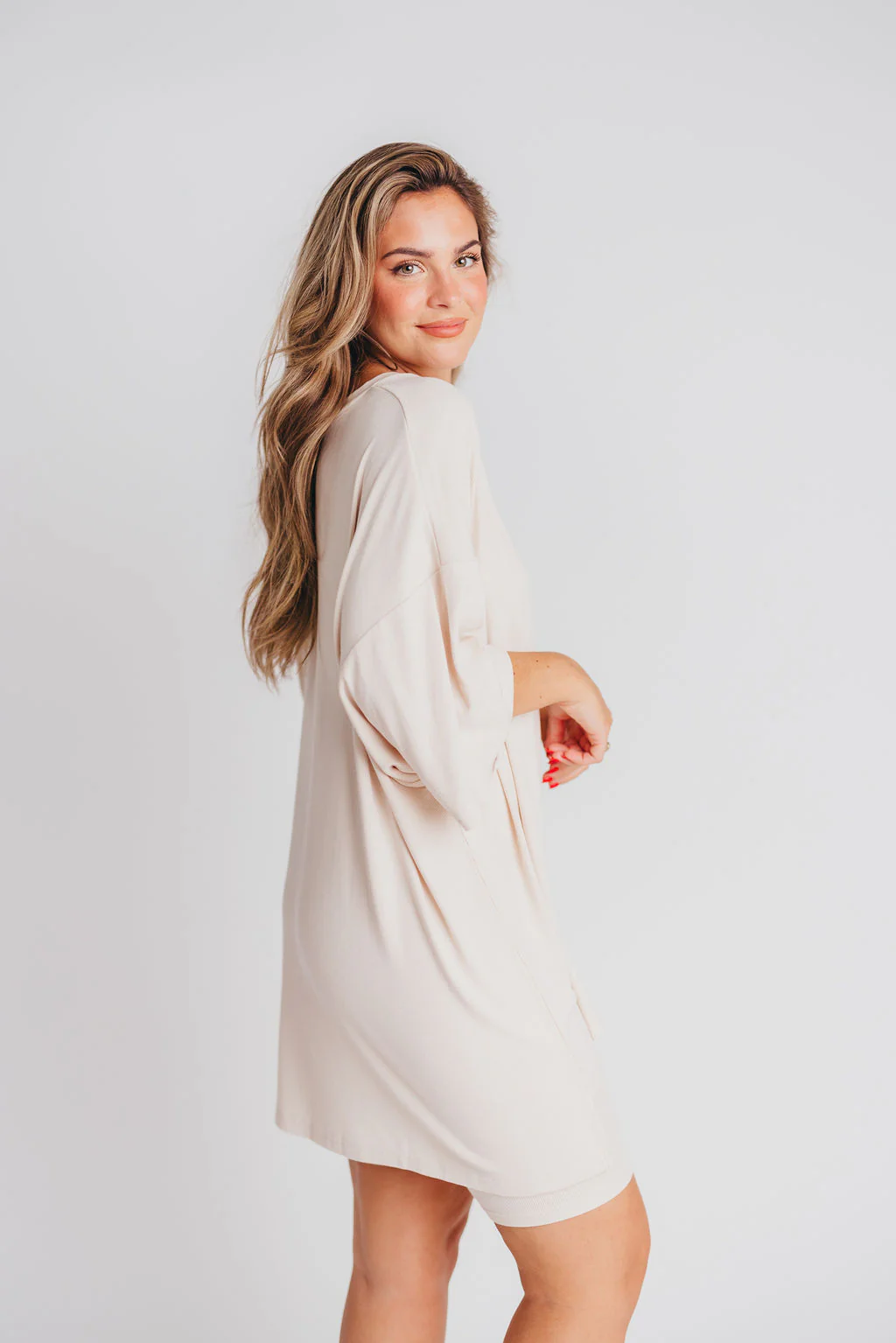 All Weekend Long Set - Short Sleeves - in Oatmeal - Fashionser