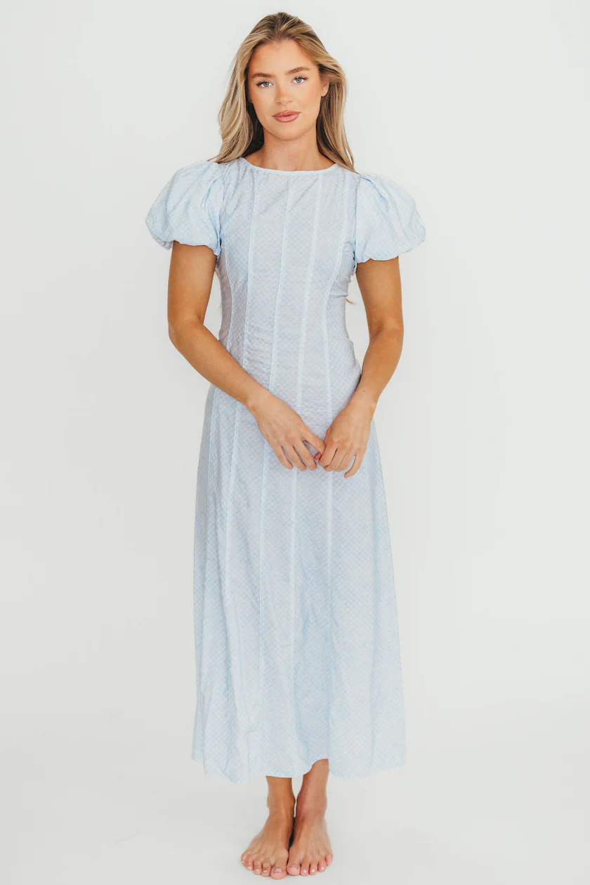 Polly Maxi Dress in Light Blue - Fashionser