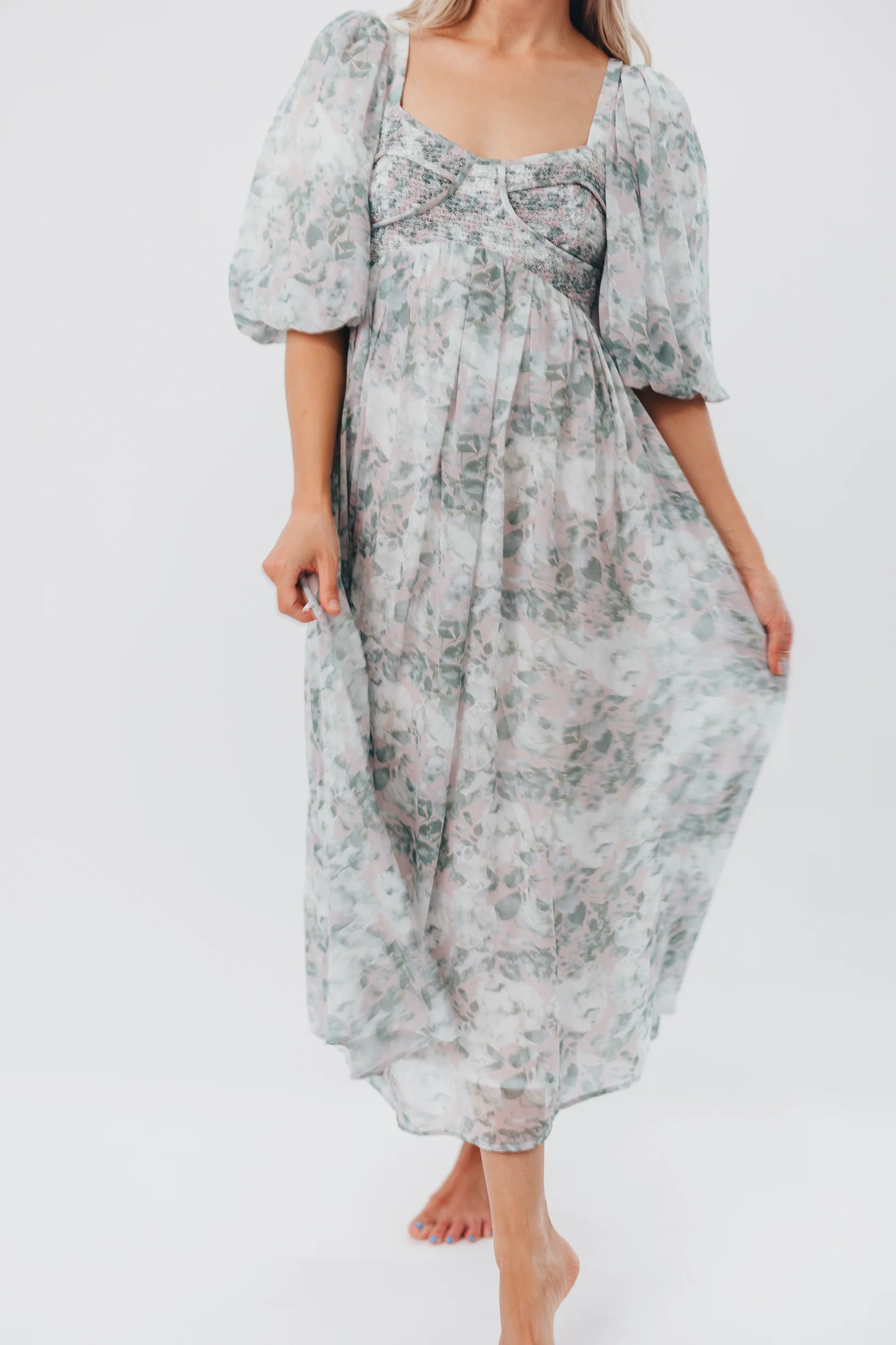 Harlow Maxi Dress in Forest - Bump Friendly (S-XL) - Fashionser