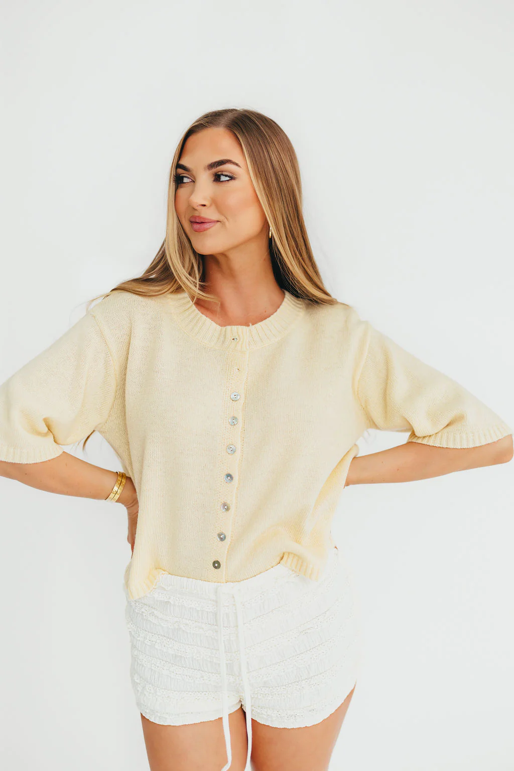 Stacey Cardigan in Yellow - Fashionser