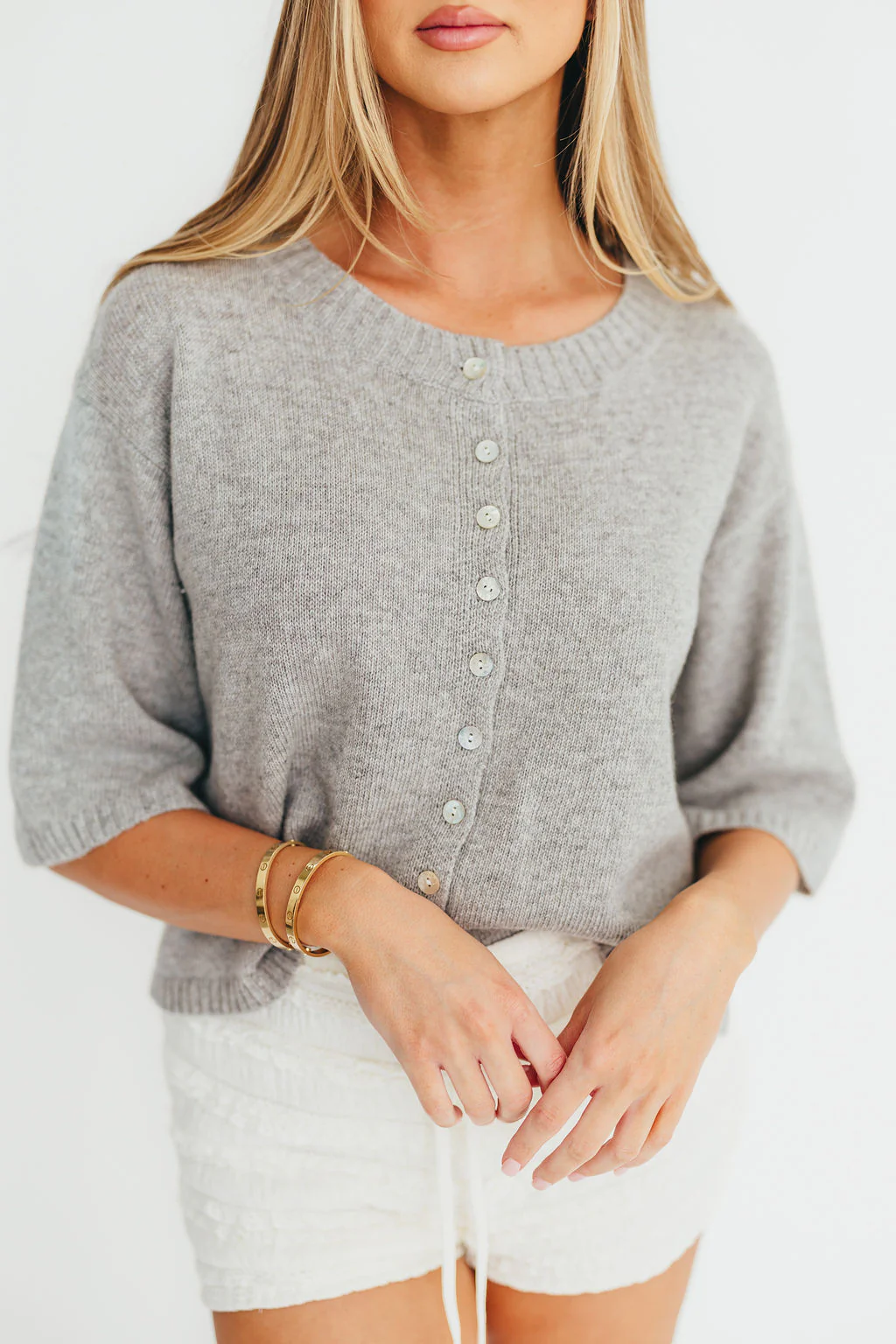 Stacey Cardigan in Heather Grey - Fashionser