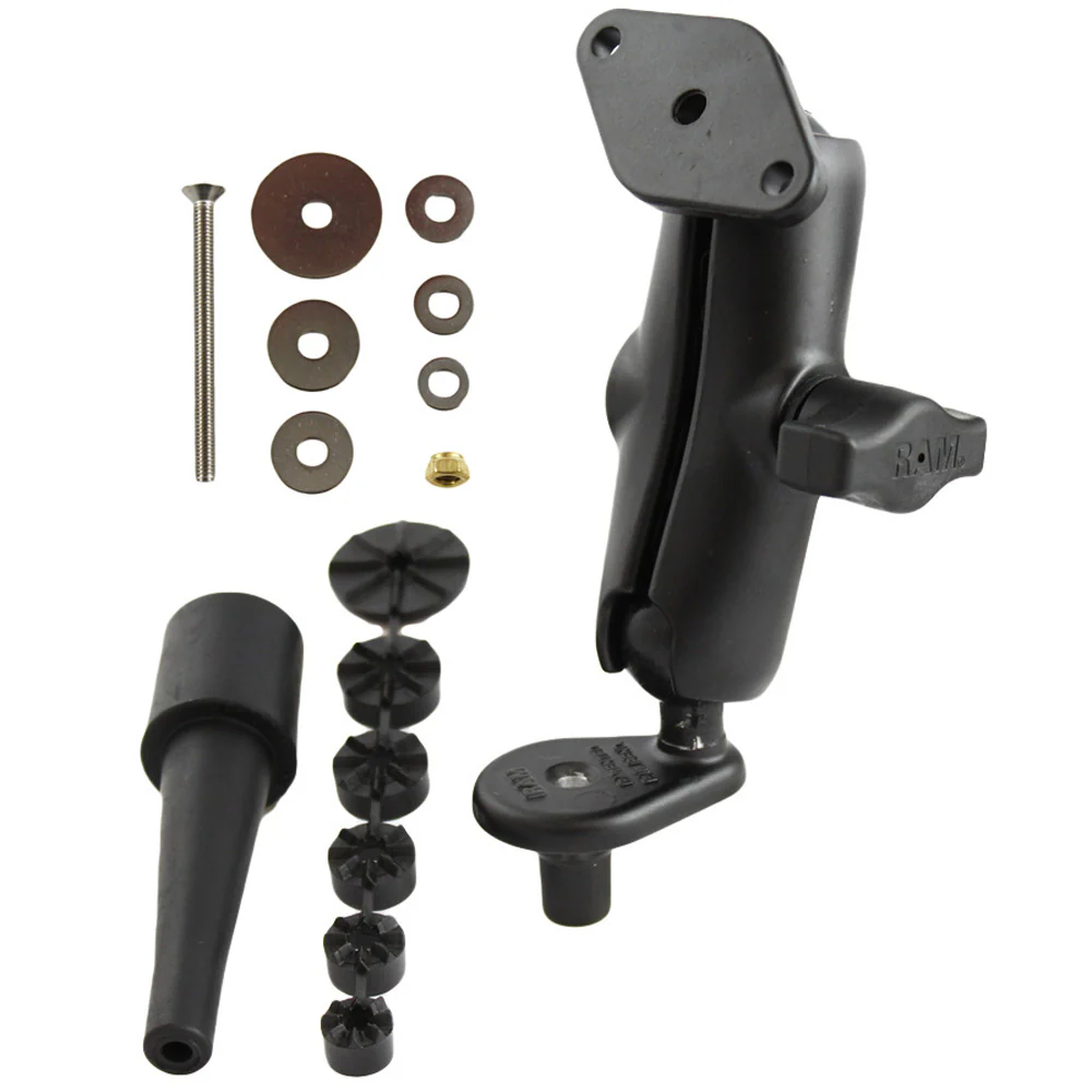 RAM Mount Fork Stem Motorcycle Base w/Double Socket Diamond [RAM-B-176U] - Fashionser